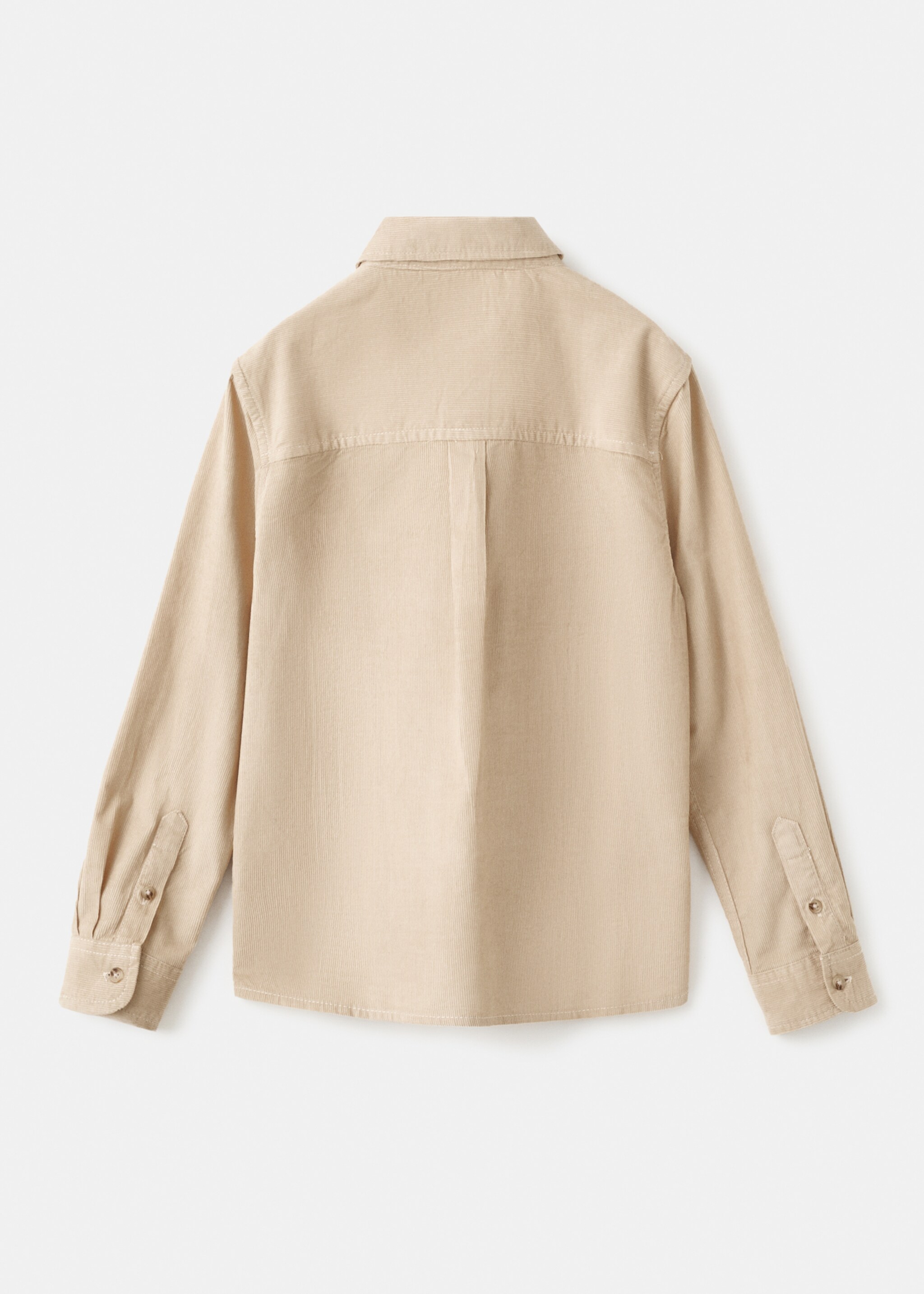 Regular-fit corduroy shirt - Reverse of the article, Sand. Ref: 17086339-00.