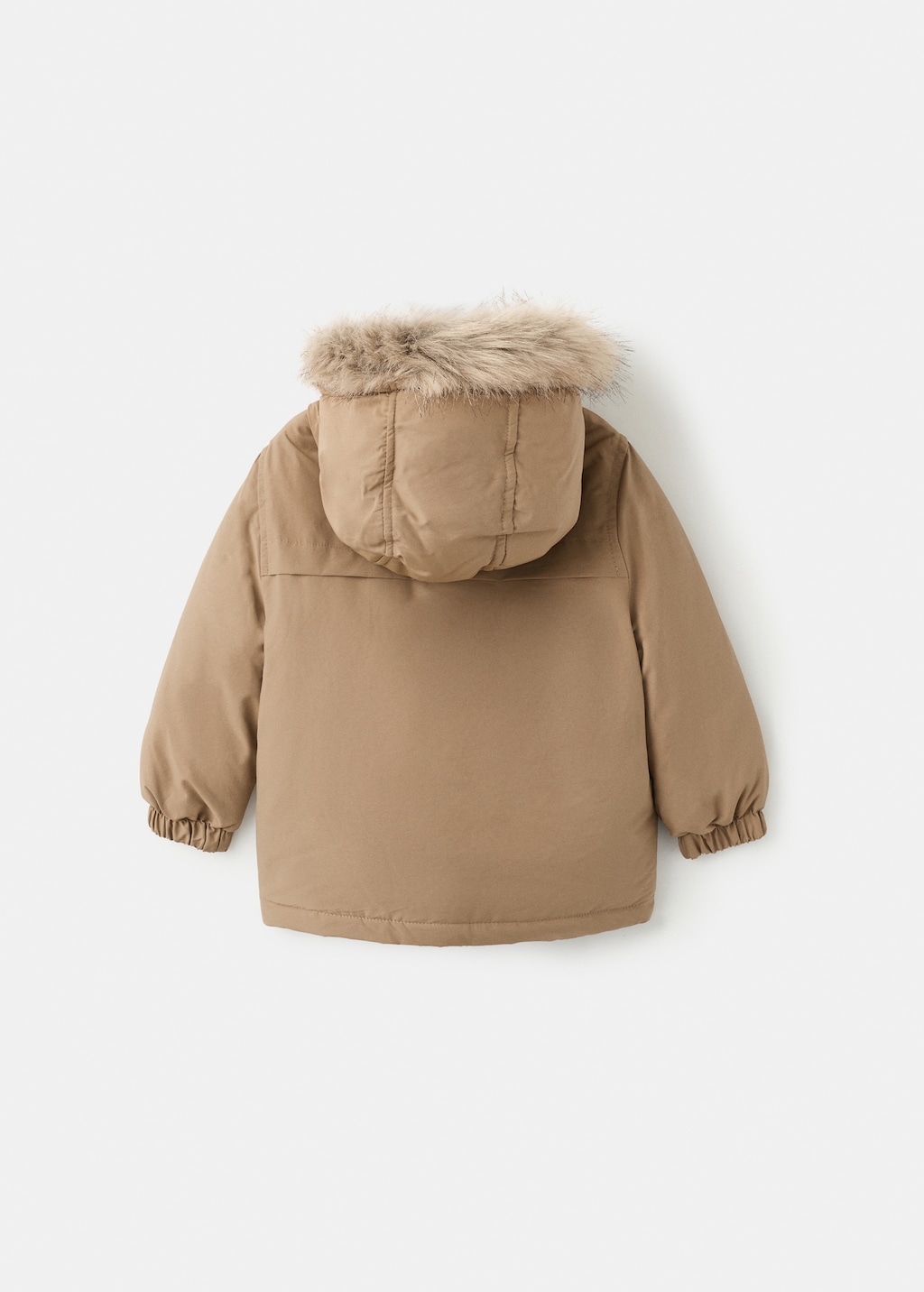 Anorak with shearling-effect hood