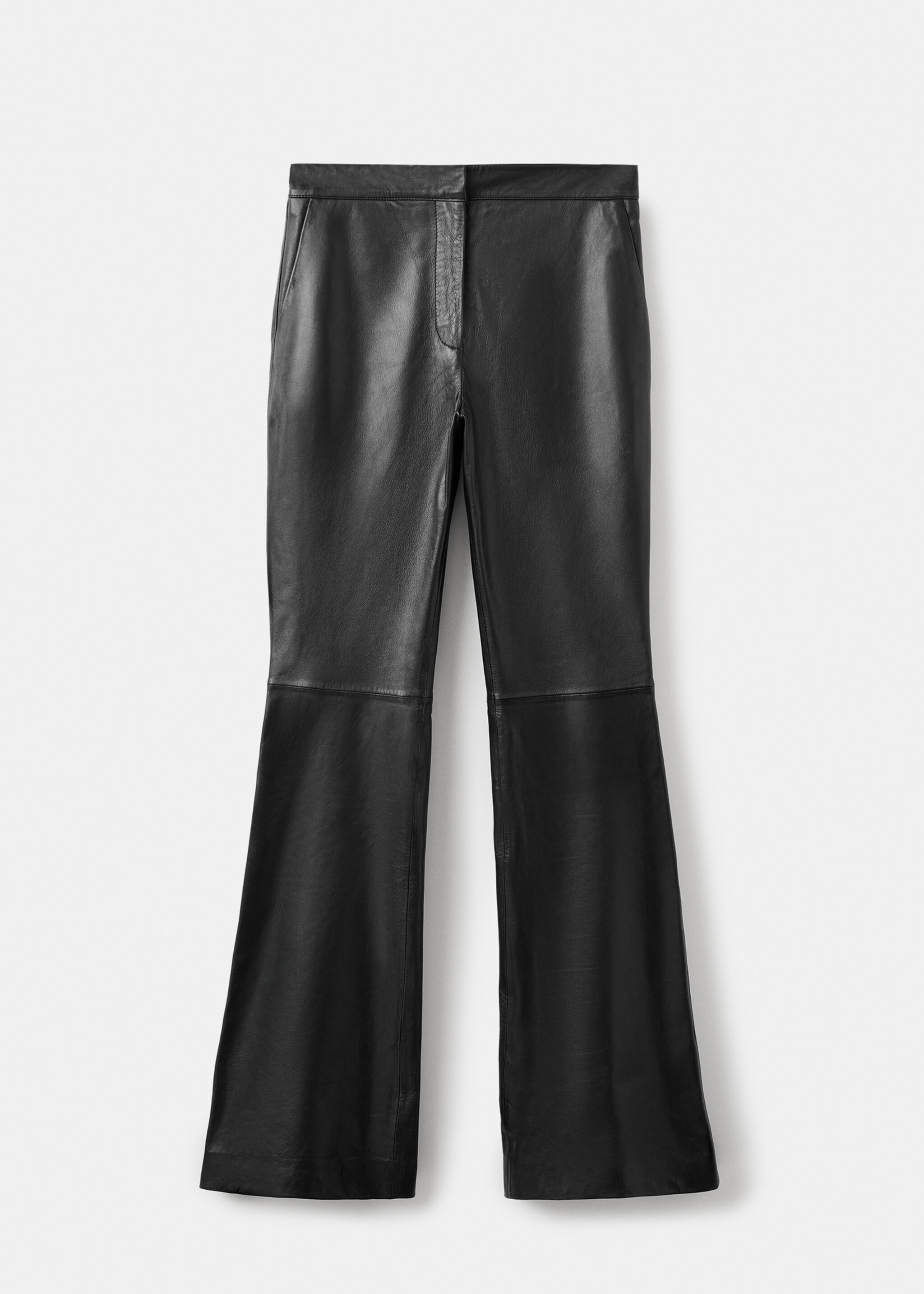 100% leather flared pants - Article without model, Black. Ref: 17086343-00.