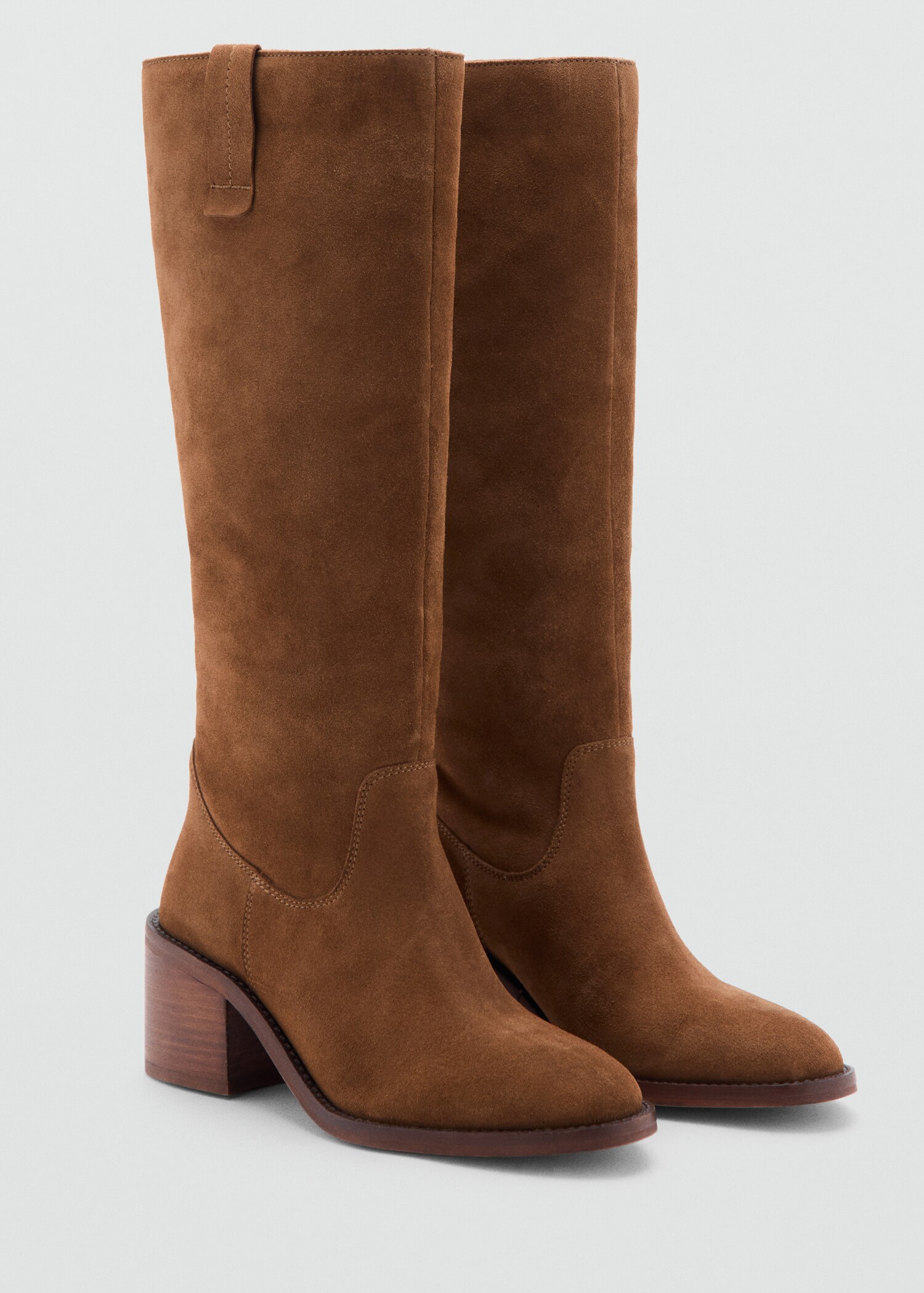 Leather boots with tall leg - Medium plane