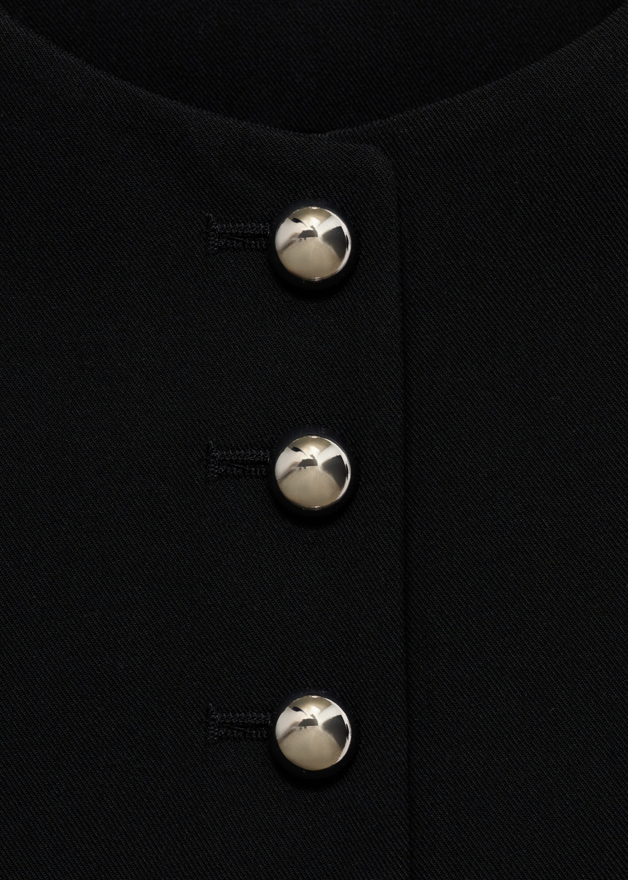 Waistcoat with jewel buttons - Details of the article 8, Black. Ref: 17086349-00.