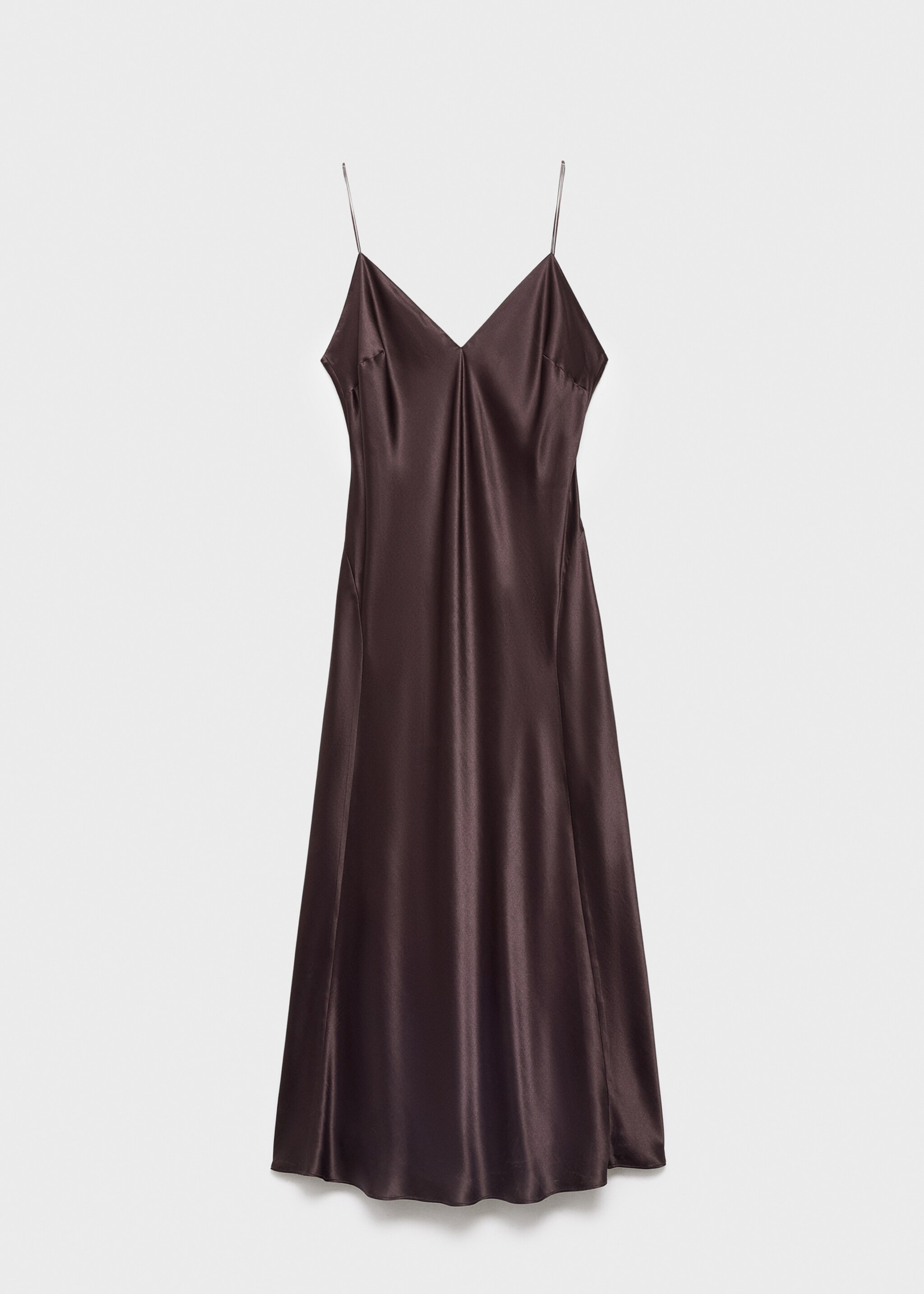 Silk satin dress - Article without model, Brown. Ref: 17086351-00.