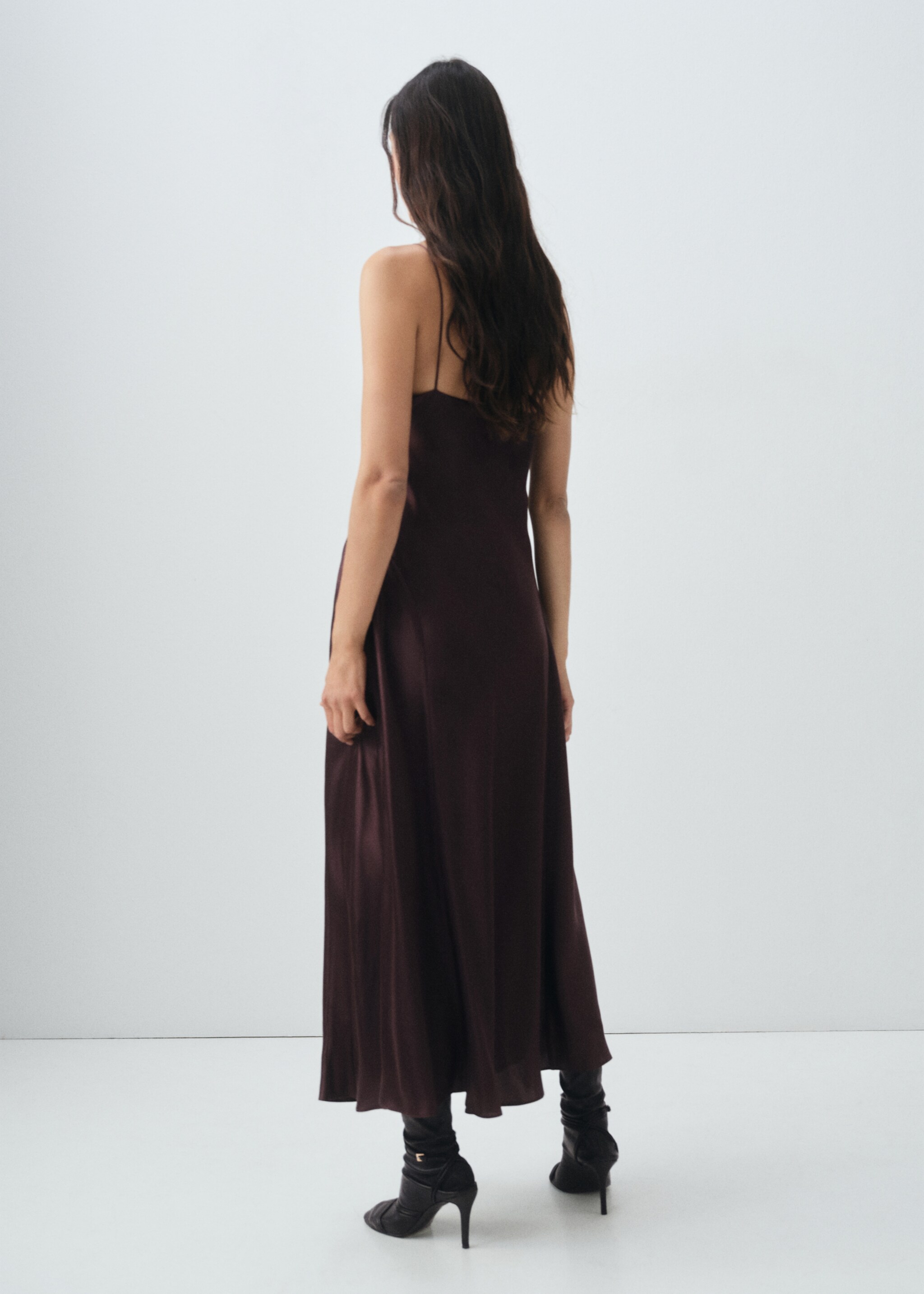 Silk satin dress - Reverse of the article, Brown. Ref: 17086351-00.