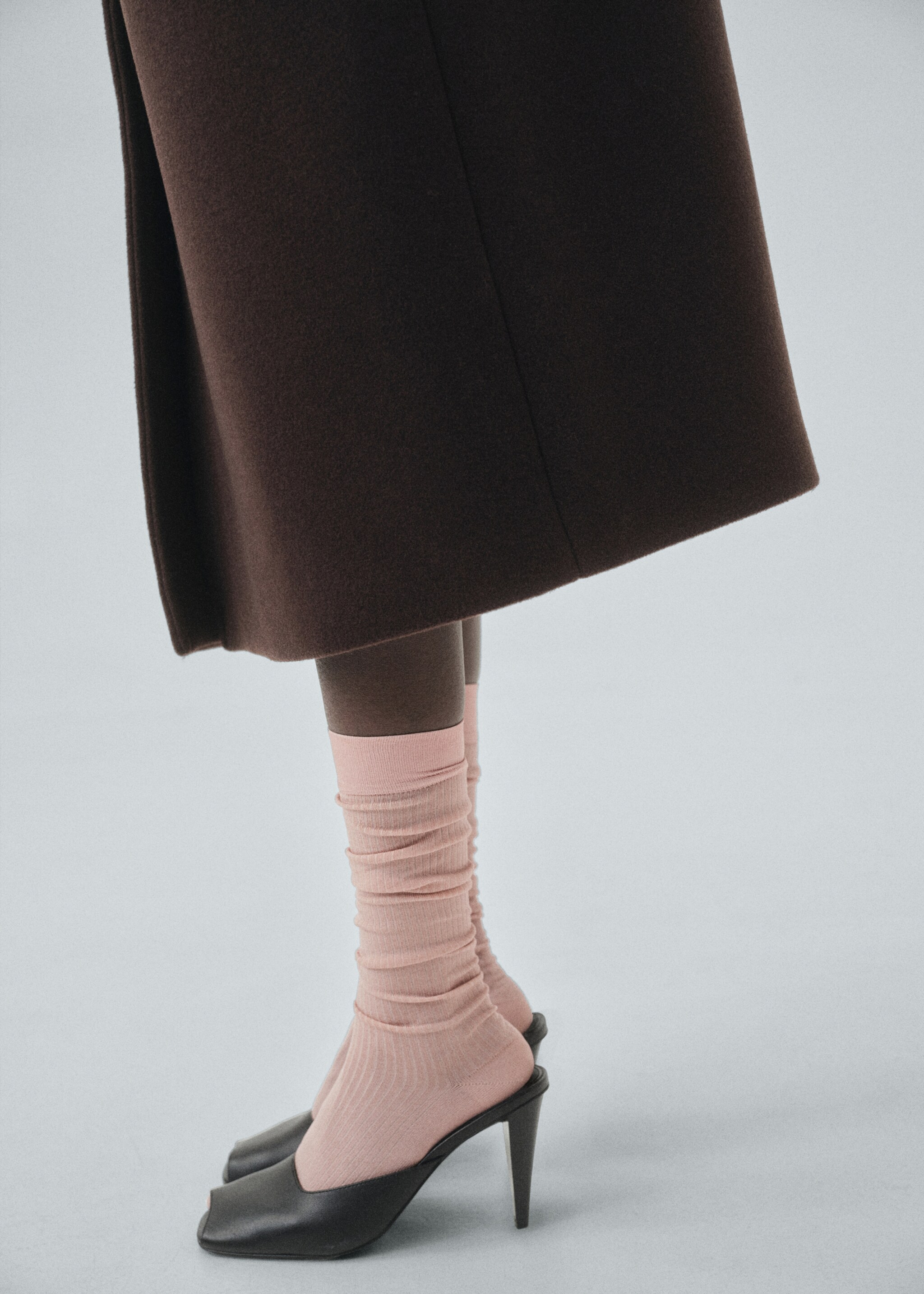 Long ribbed socks - Details of the article 9, Light Pink. Ref: 17086352-00.