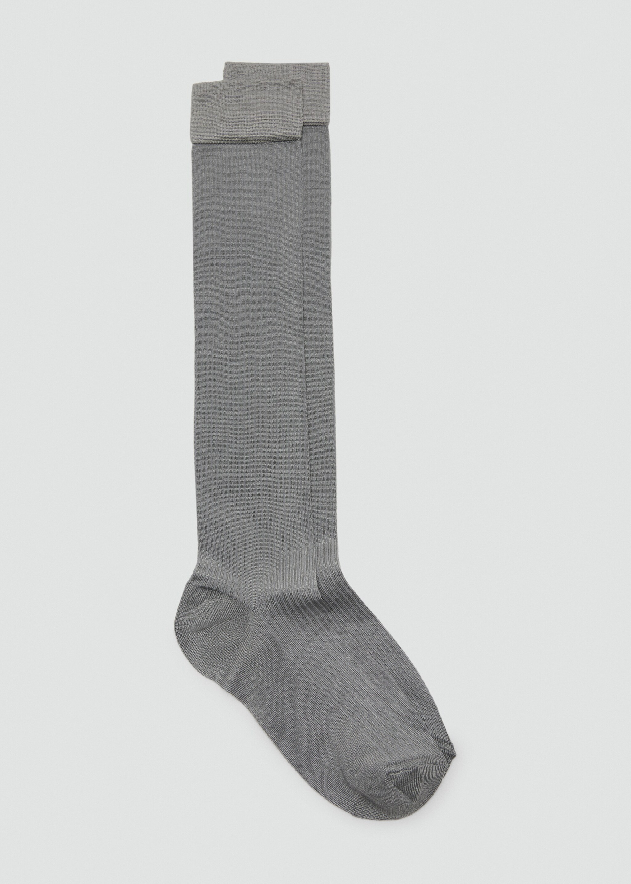 Long ribbed socks - Article without model, Grey. Ref: 17086352-00.
