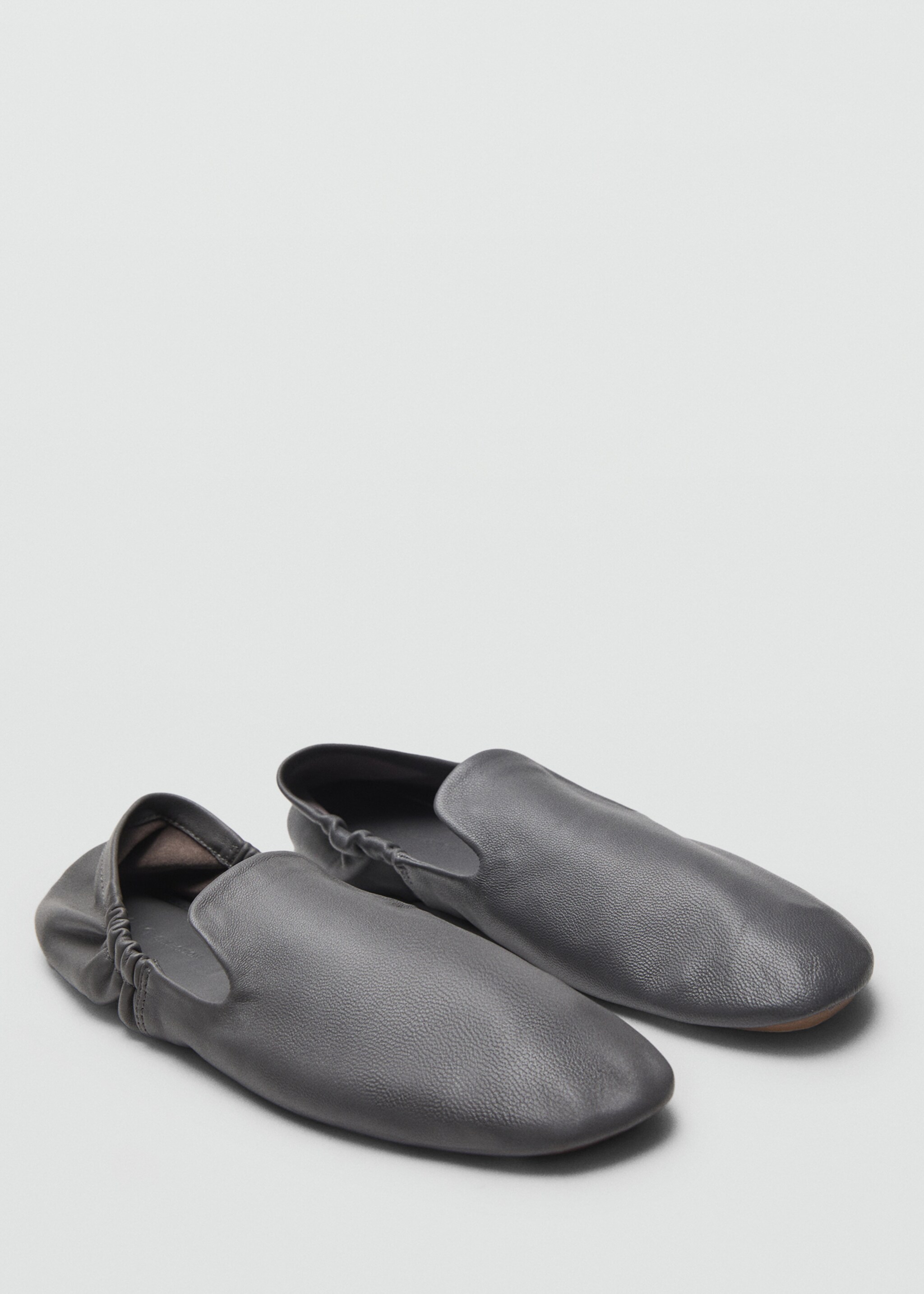 100% leather gathered shoes - Medium plane, Grey. Ref: 17086354-00.