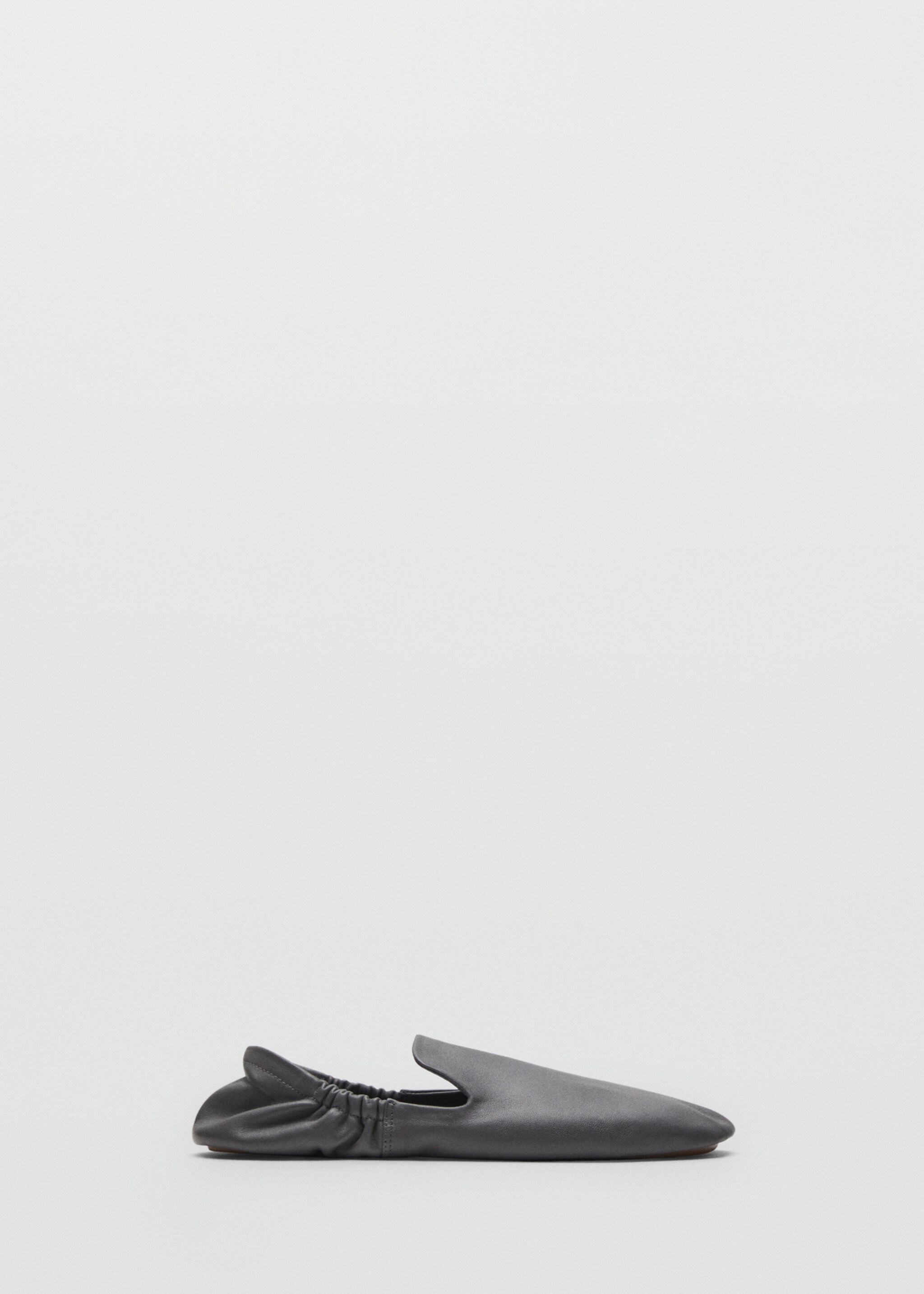 100% leather gathered shoes - Article without model, Grey. Ref: 17086354-00.