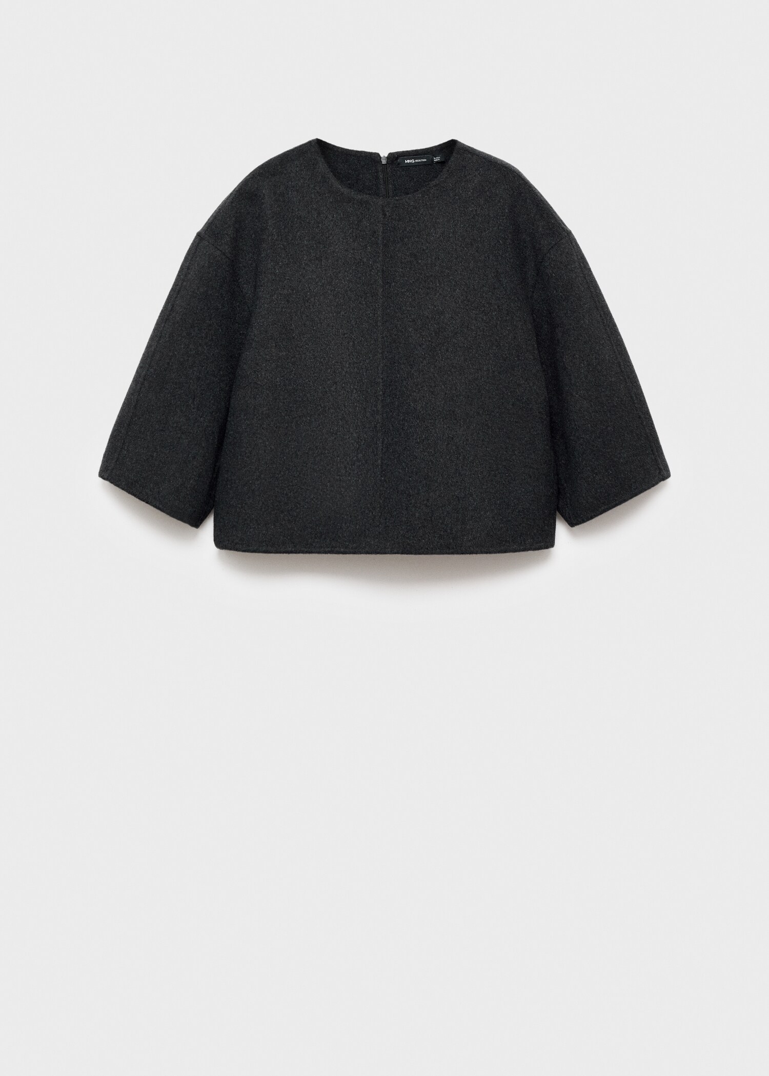 Wool top with three-quarter sleeve - Article without model