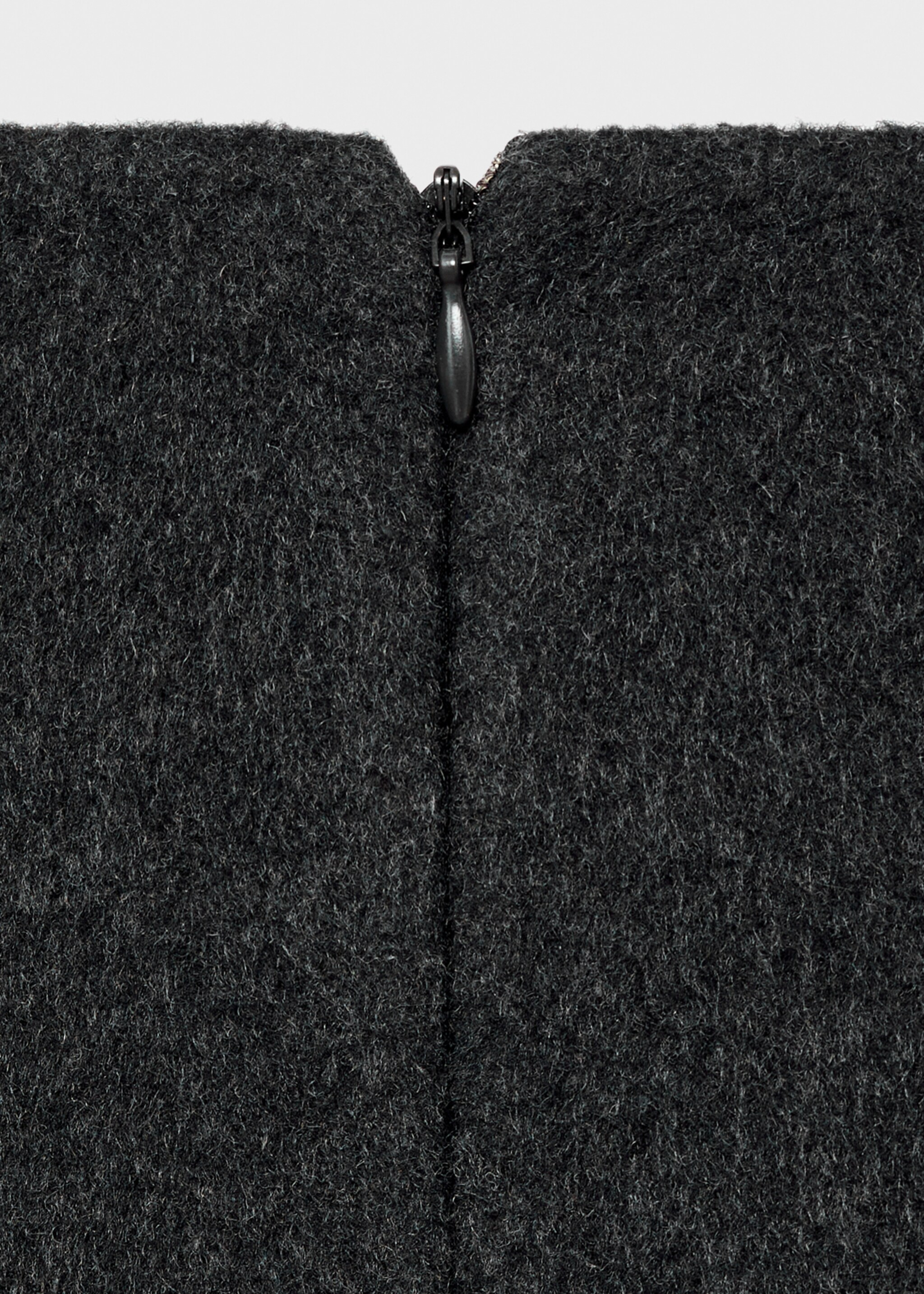 Wool top with three-quarter sleeve - Details of the article 8, Grey. Ref: 17086356-00.