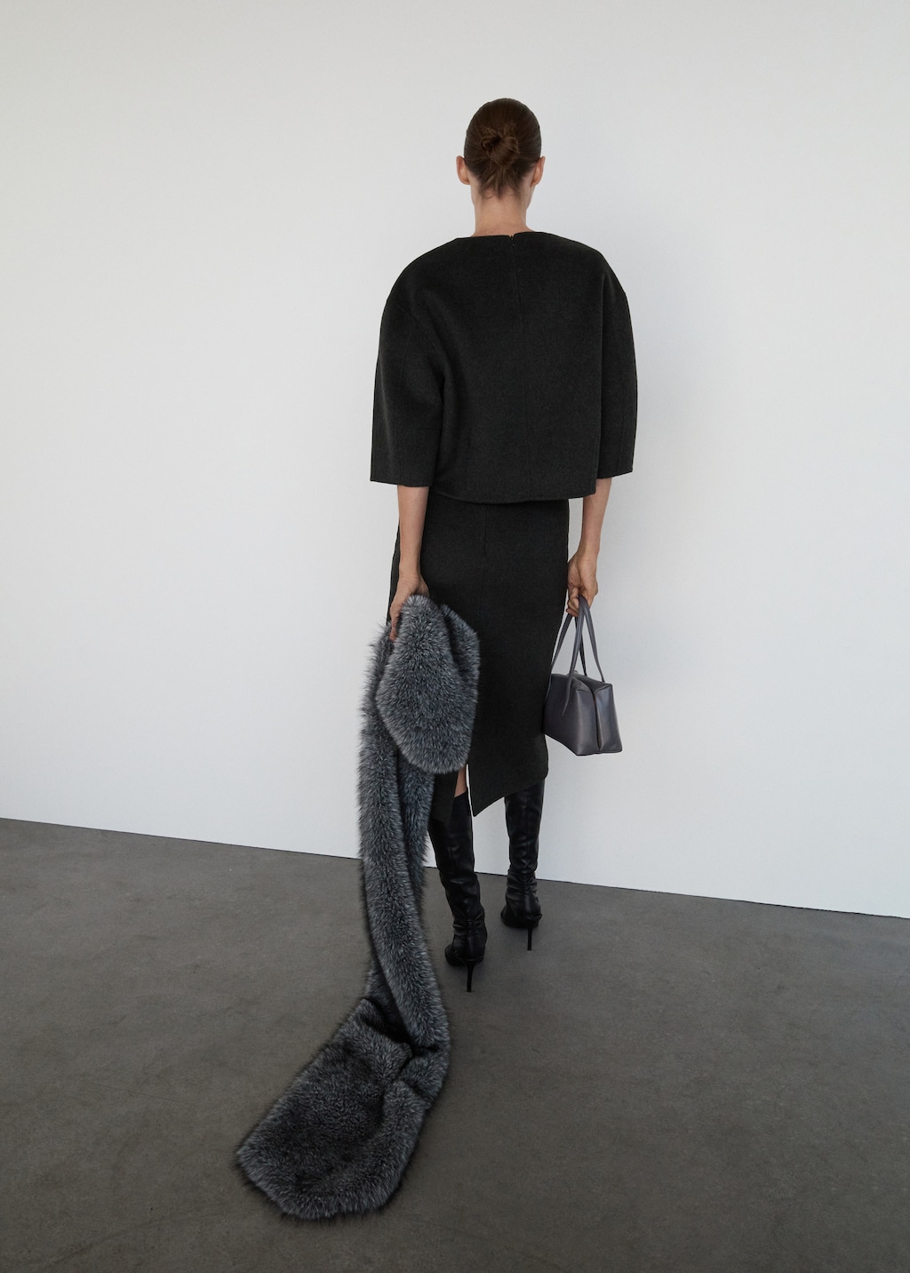 Mango Wool top with three-quarter sleeve