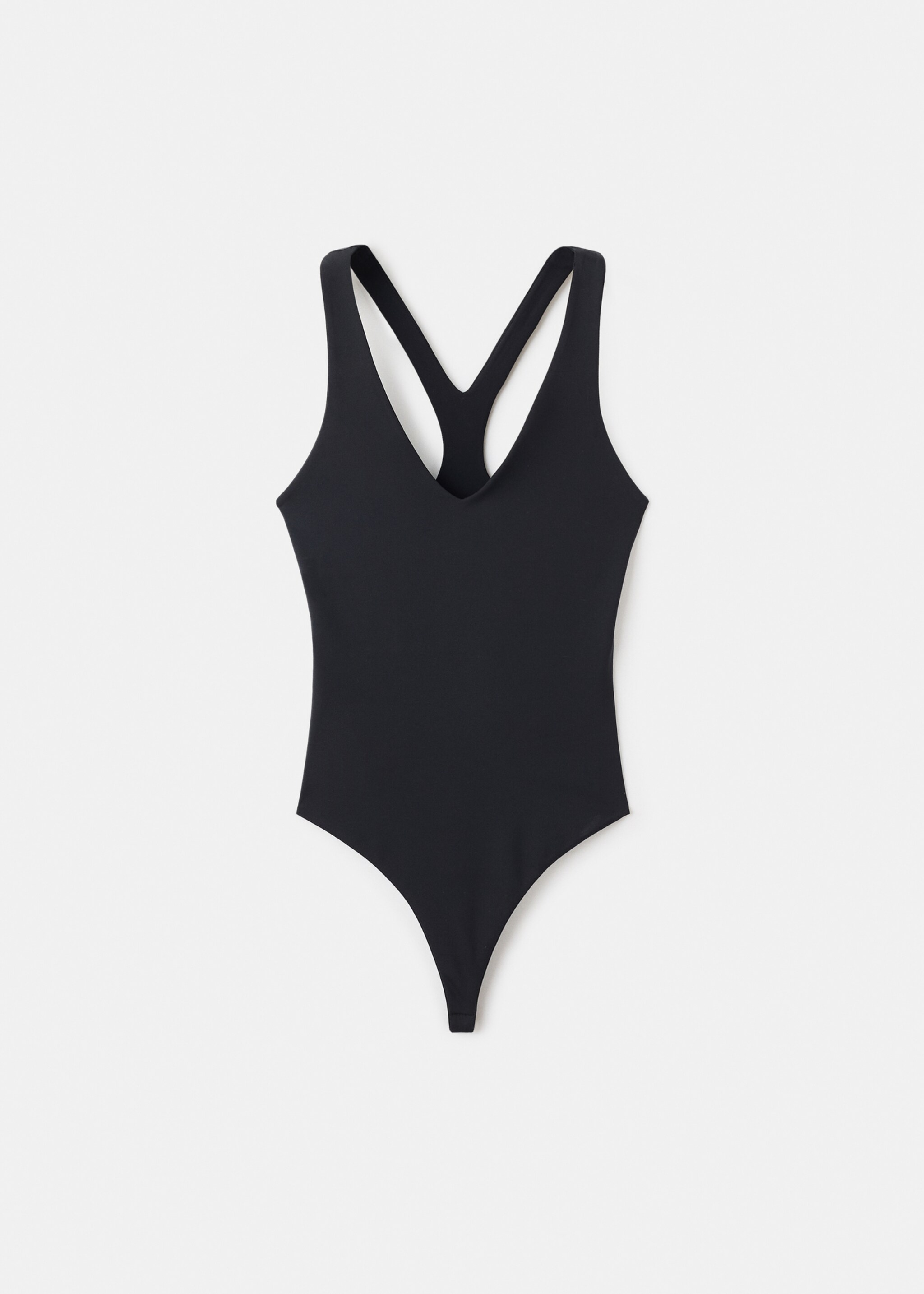 Low-neck bodysuit - Article without model, Black. Ref: 17086358-00.