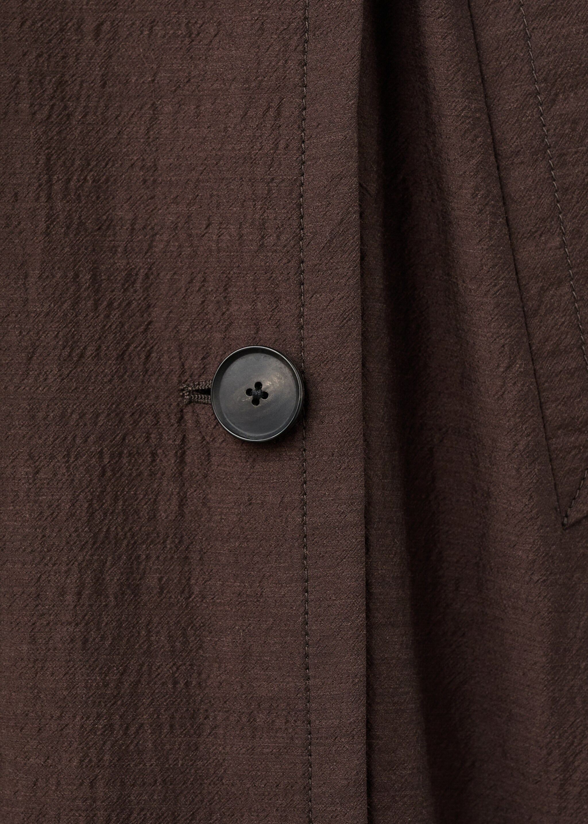 Long virgin wool trench coat - Details of the article 0, Chocolate. Ref: 17086360-00.