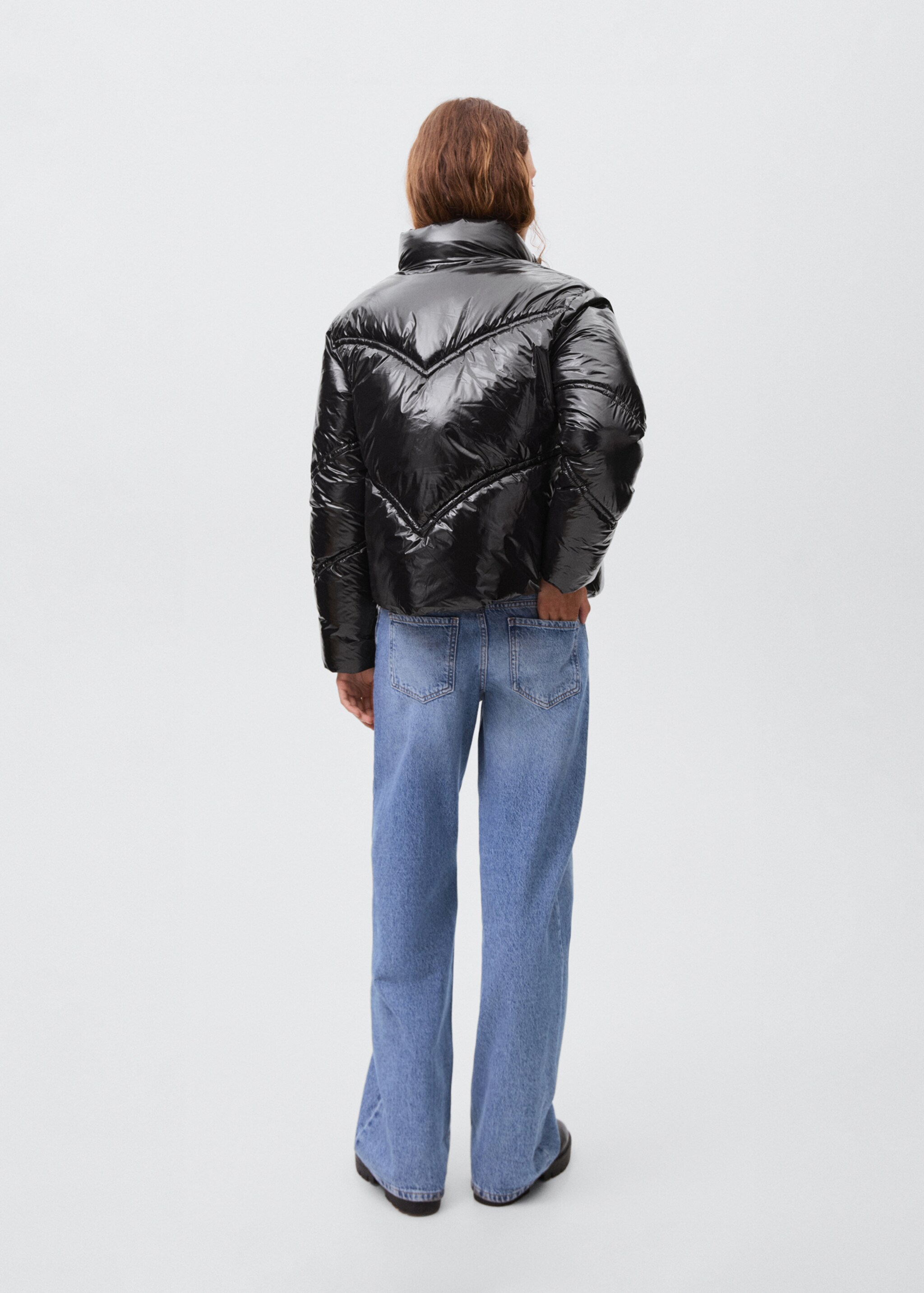 Shiny quilted anorak - Reverse of the article, Black. Ref: 17086719-00.