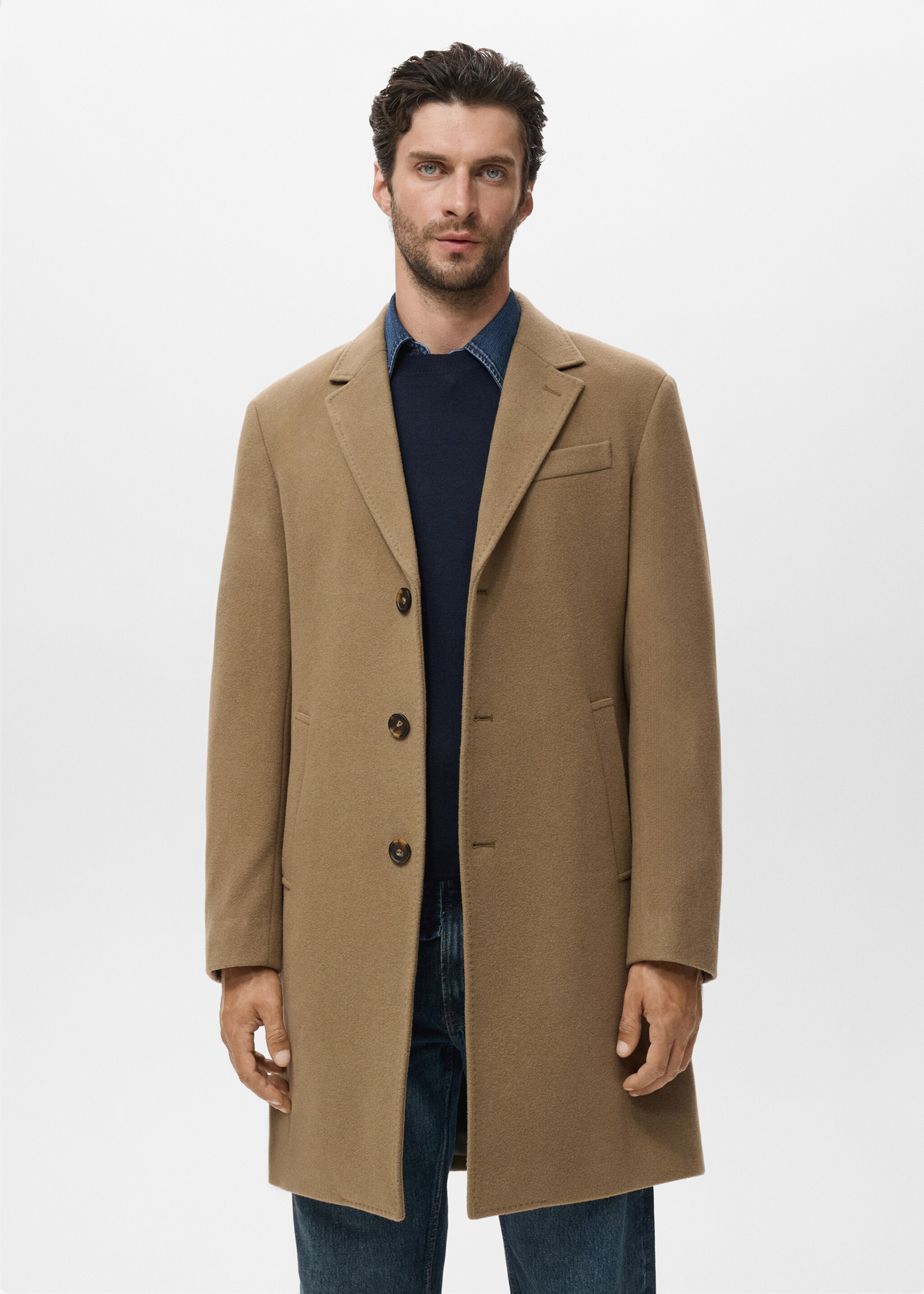 Wool overcoat - Medium plane, Medium Brown. Ref: 17086720-00.
