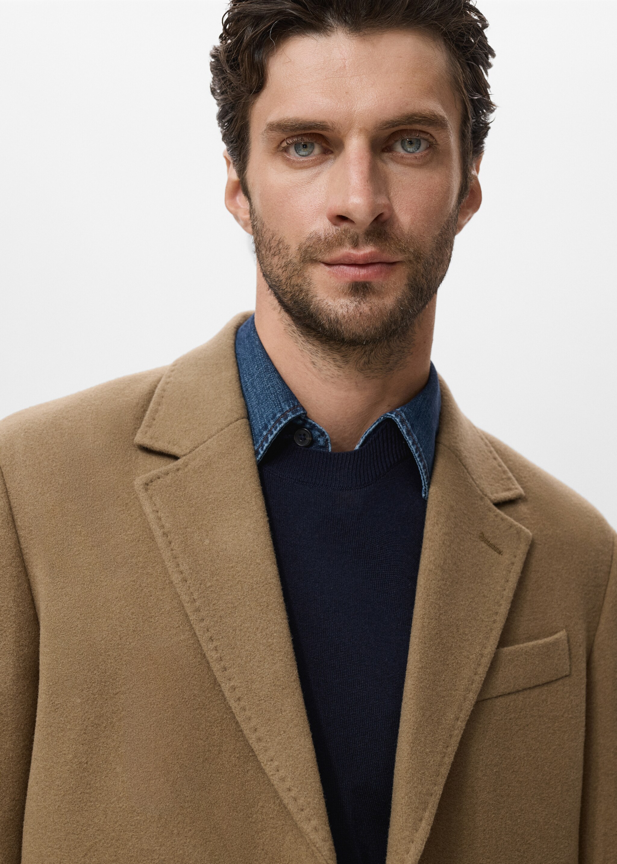 Wool overcoat - Details of the article 1, Medium Brown. Ref: 17086720-00.
