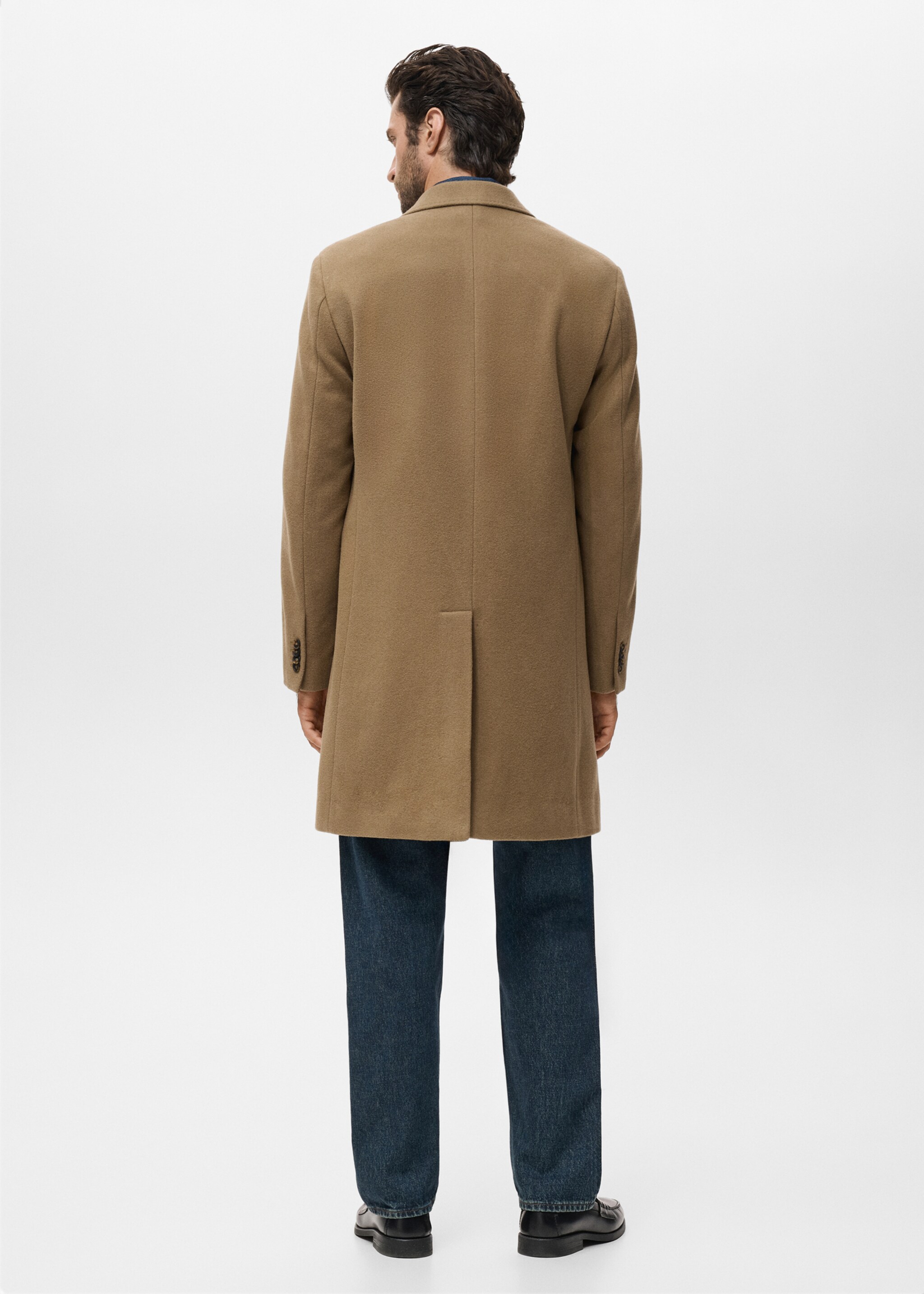 Wool overcoat - Reverse of the article, Medium Brown. Ref: 17086720-00.