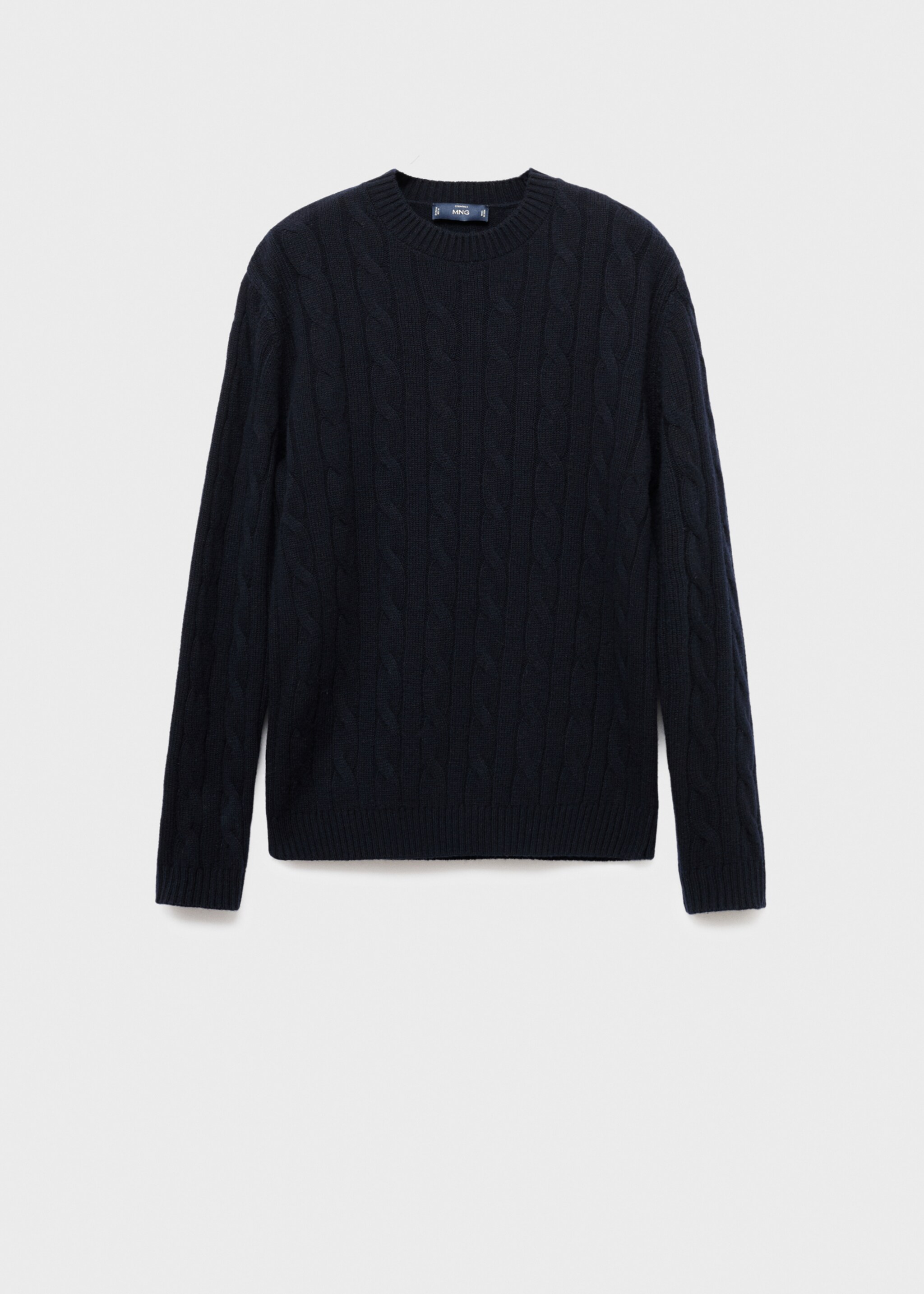 100% wool braided sweater - Article without model, Navy. Ref: 17086721-00.