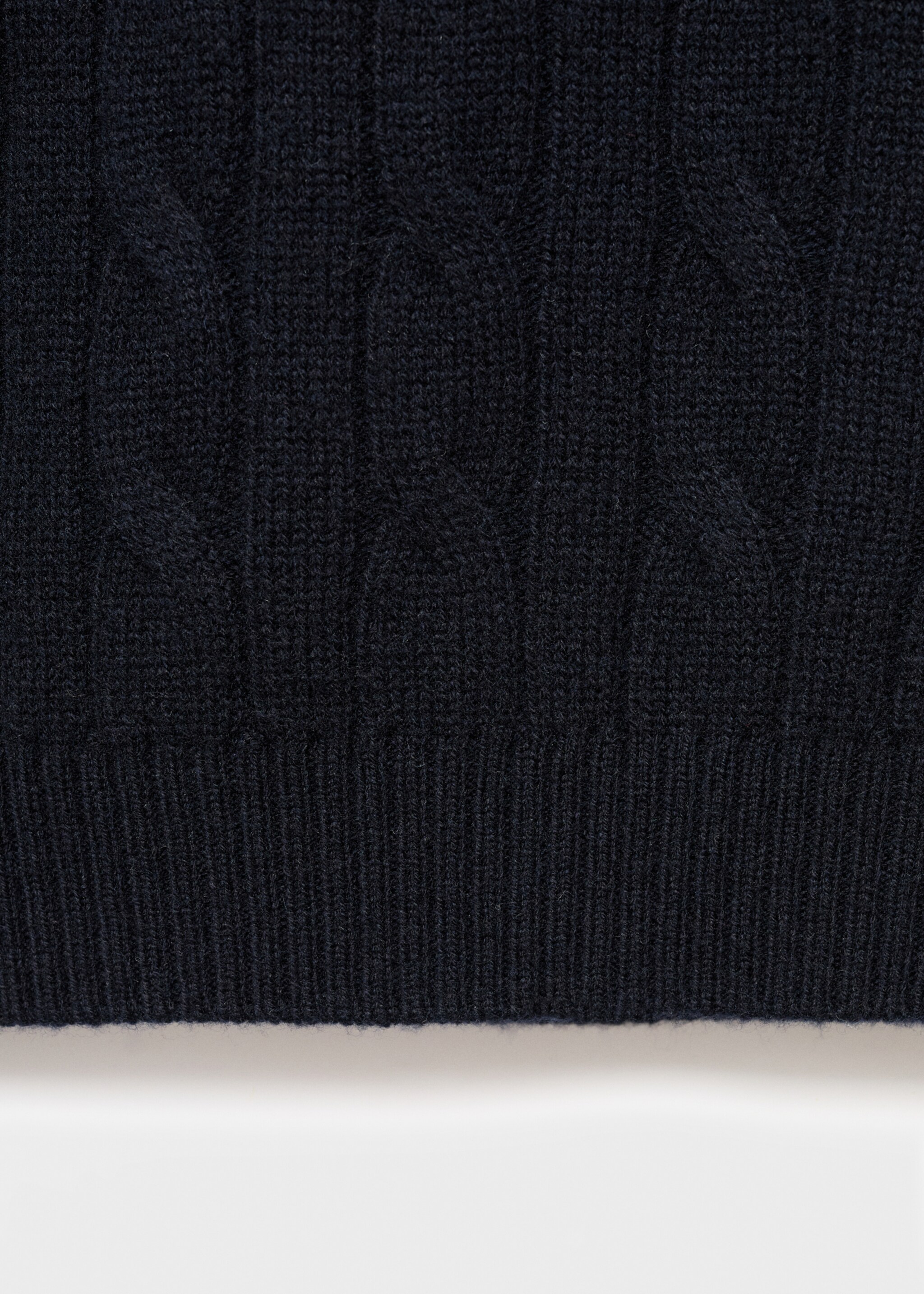 100% wool braided sweater - Details of the article 0, Navy. Ref: 17086721-00.