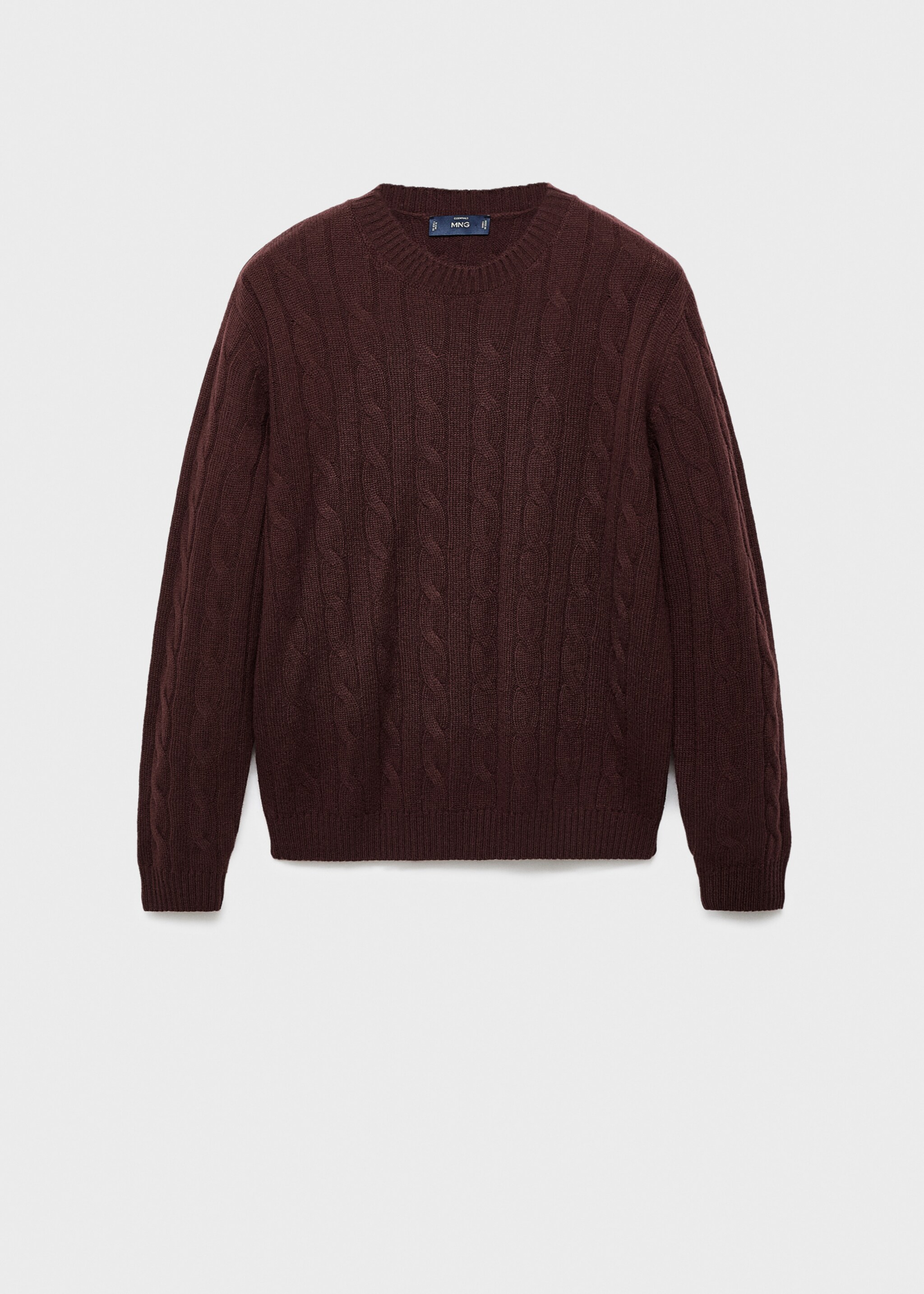 100% wool braided sweater - Article without model, Wine. Ref: 17086721-00.