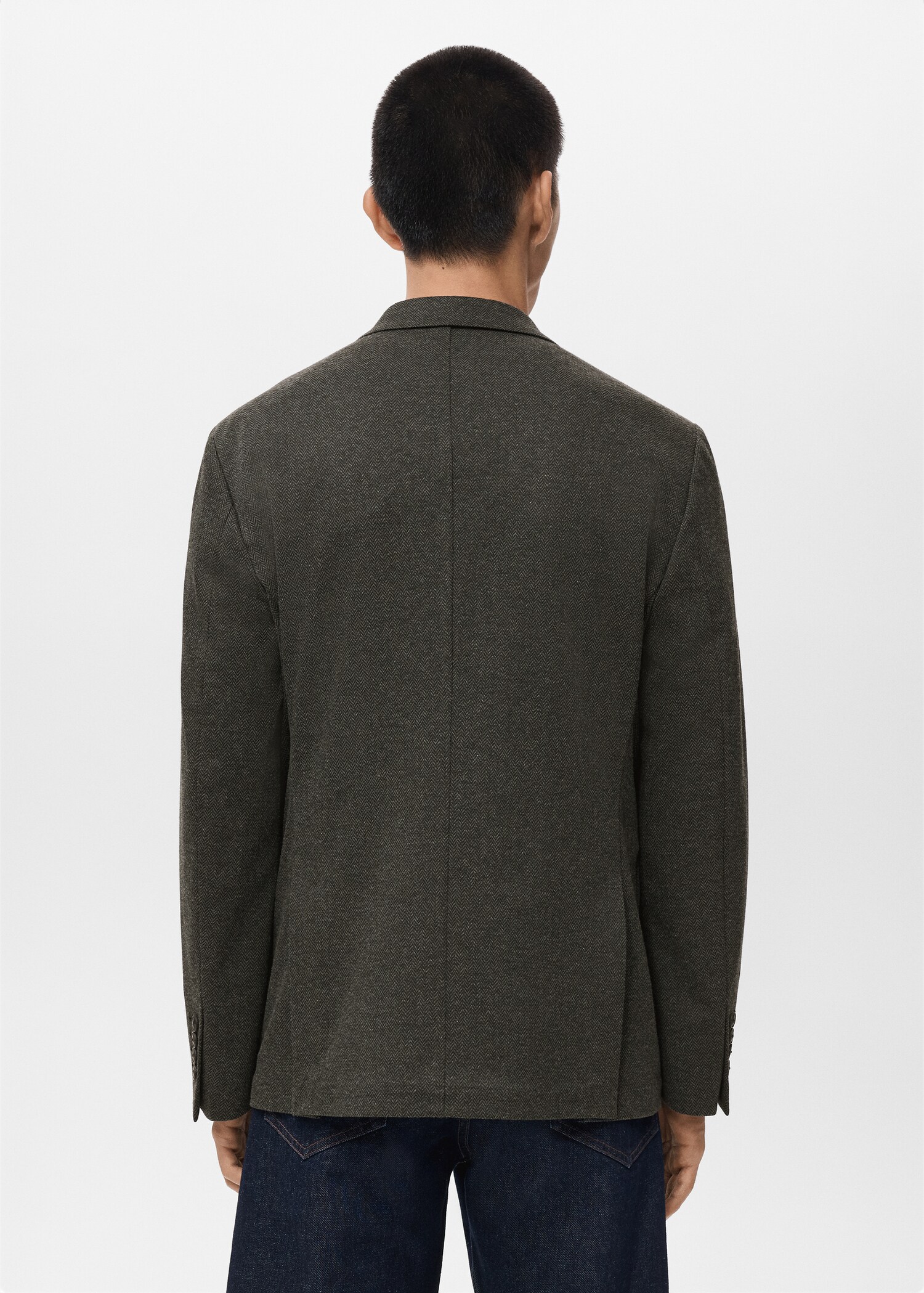 Slim fit microstructure blazer - Reverse of the article