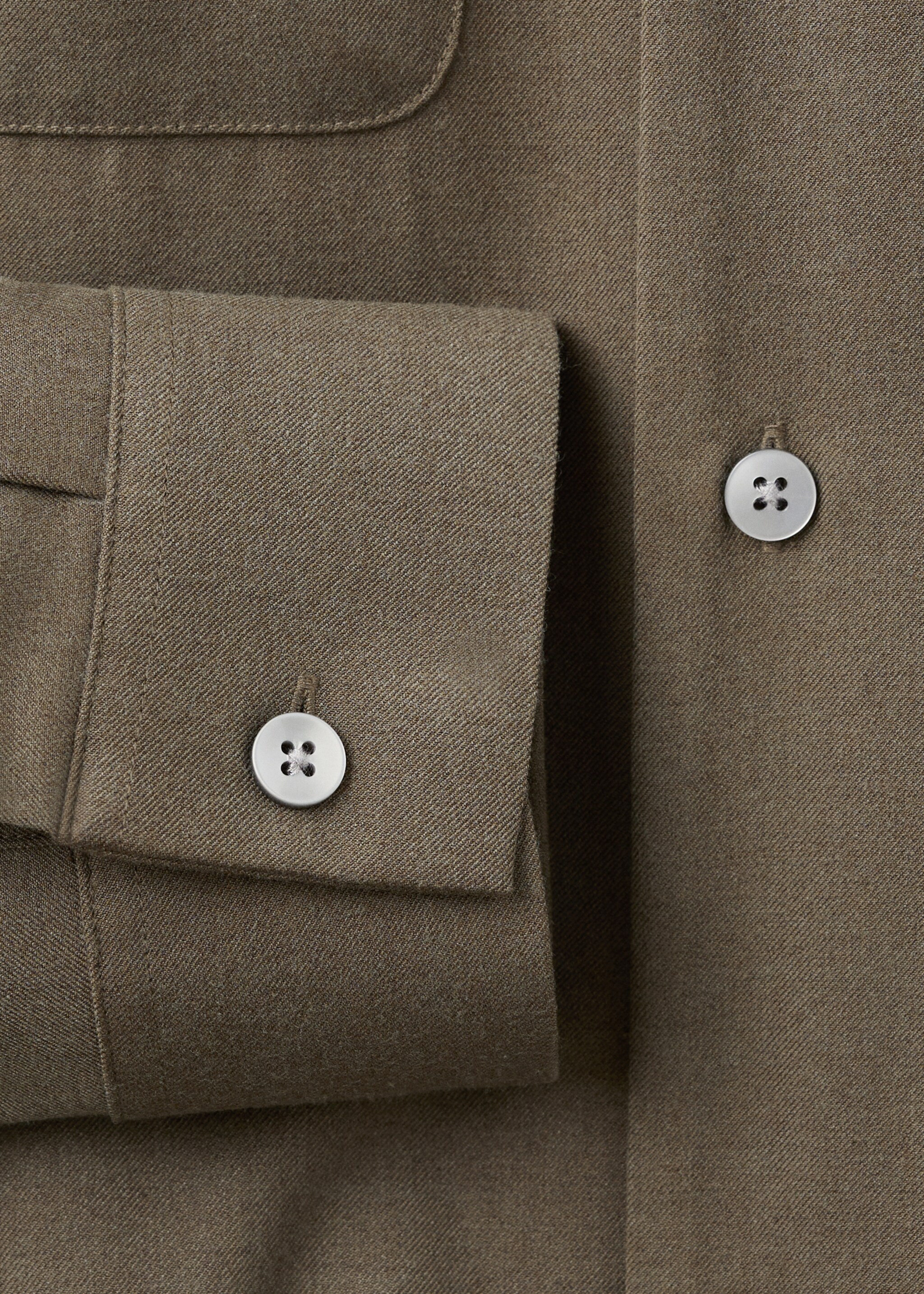 Regular-fit overshirt with pocket - Details of the article 0, Khaki. Ref: 17086726-00.