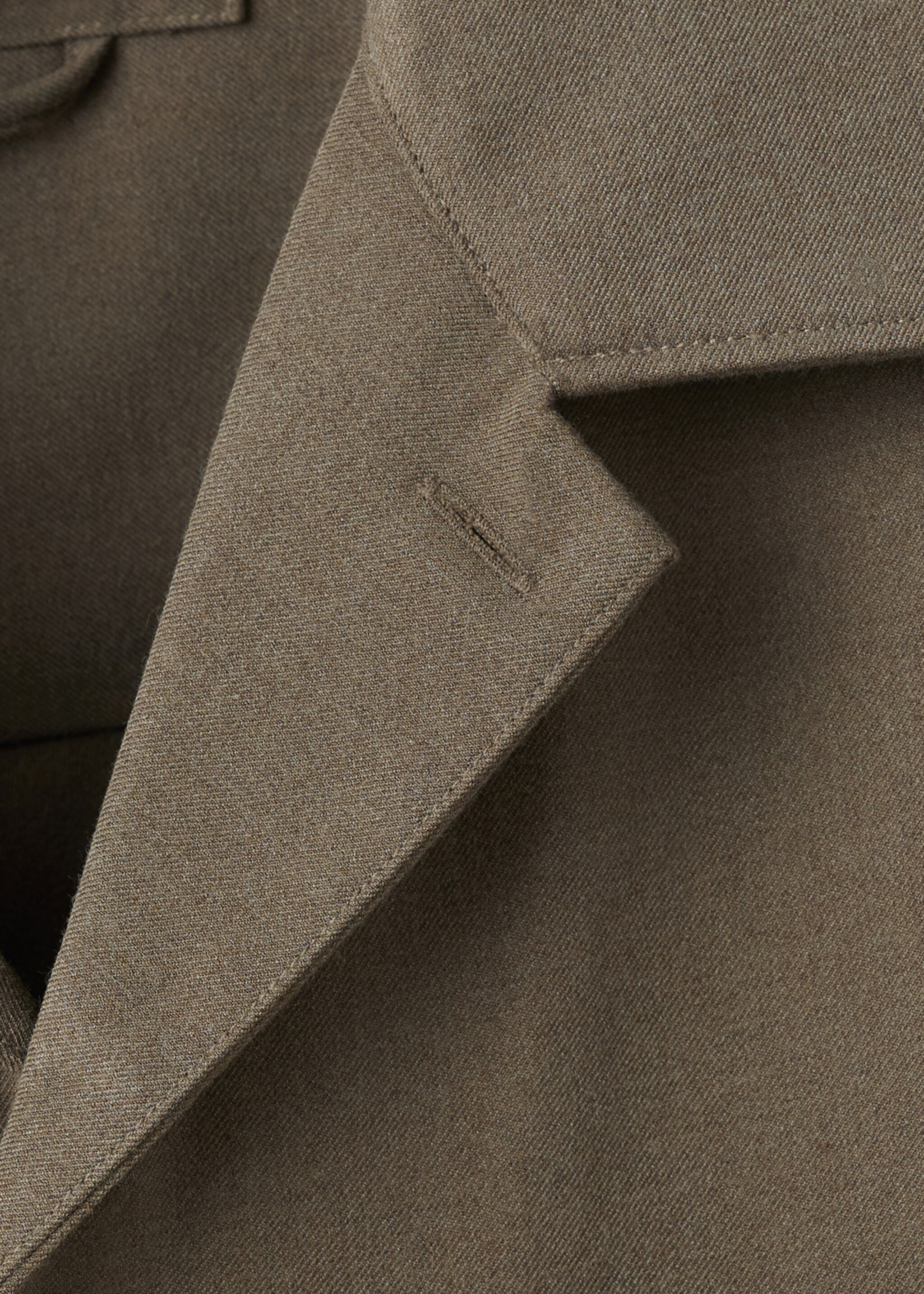 Regular-fit overshirt with pocket - Details of the article 8, Khaki. Ref: 17086726-00.