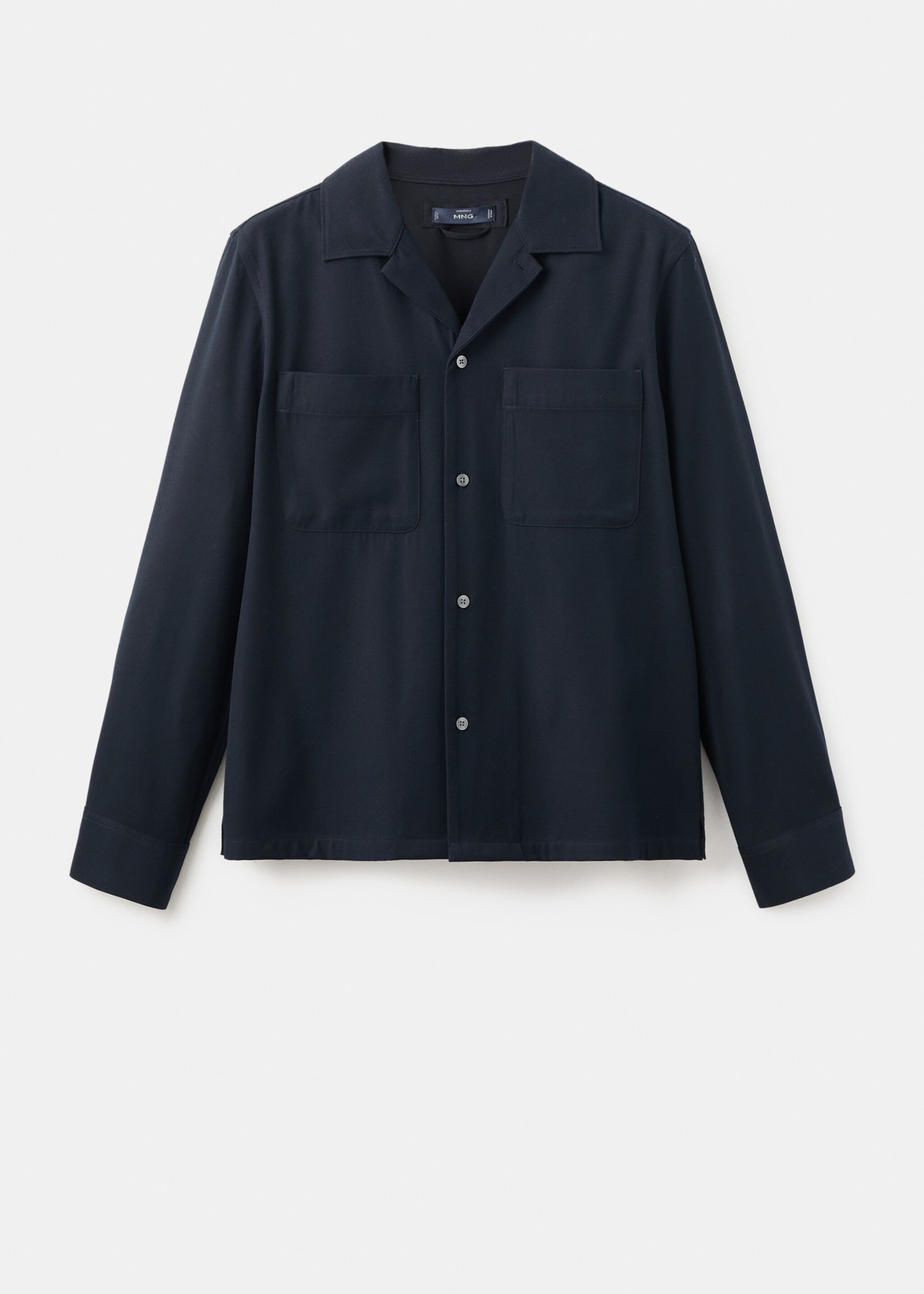Regular-fit overshirt with pocket - Article without model, Dark Navy. Ref: 17086726-00.