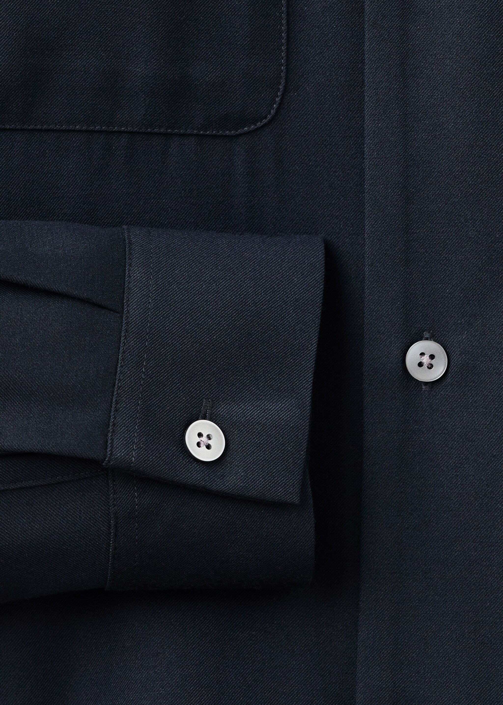 Regular-fit overshirt with pocket - Details of the article 0, Dark Navy. Ref: 17086726-00.