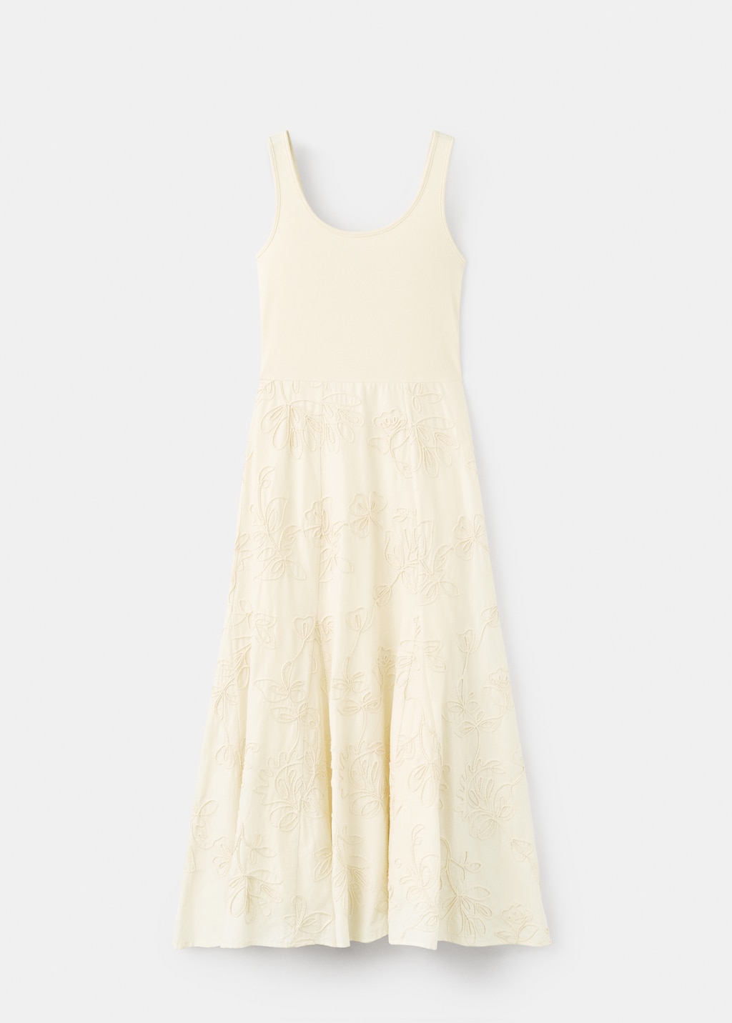 Floral-embroidered combined dress - image 4