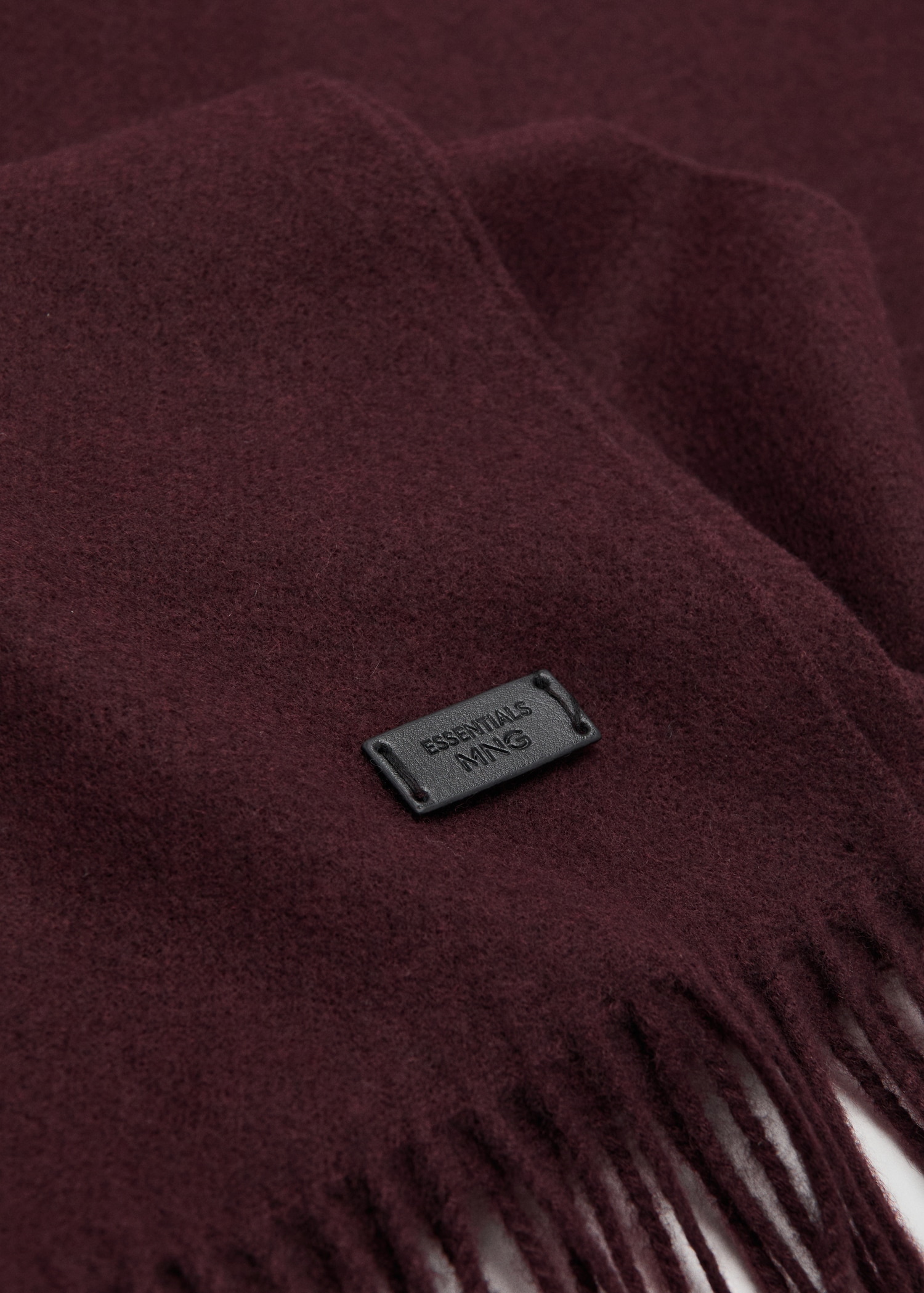 Plain fringed scarf - Medium plane
