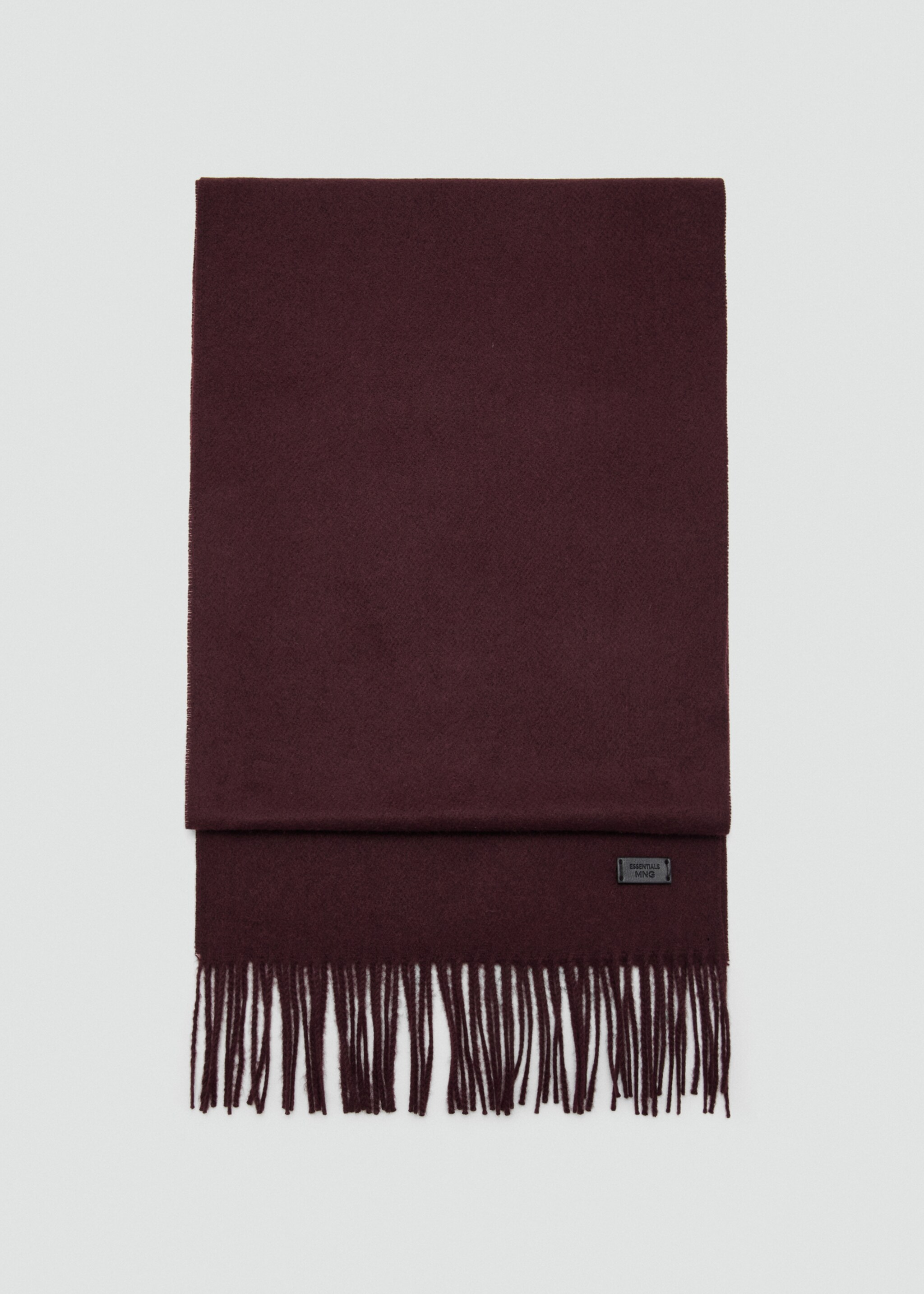 Plain fringed scarf - Article without model, Burgundy. Ref: 17086732-00.