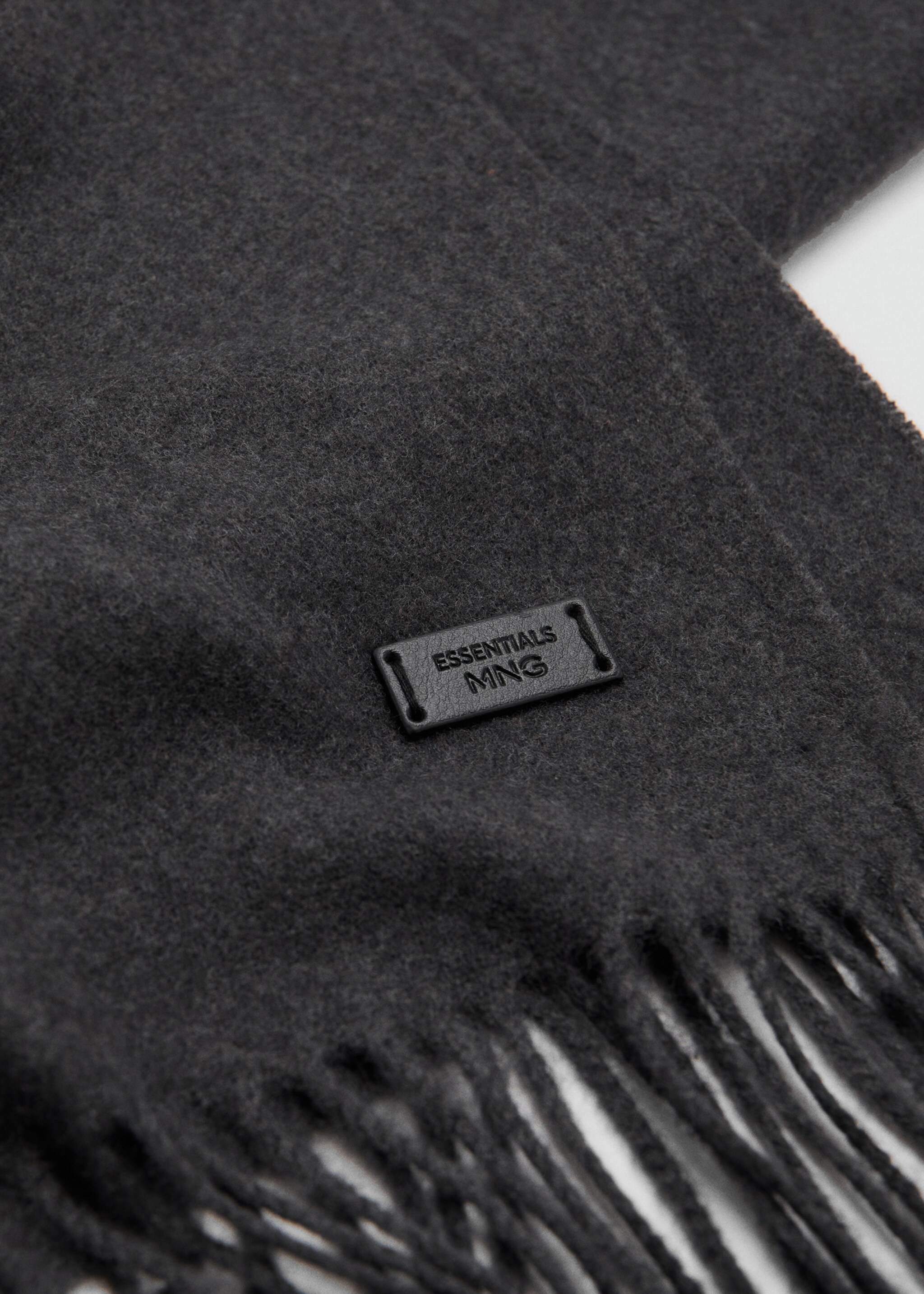 Plain fringed scarf - Medium plane, Grey. Ref: 17086732-00.