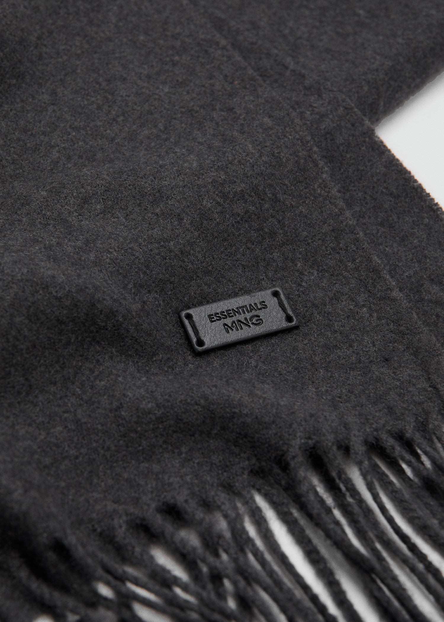Plain fringed scarf - Medium plane