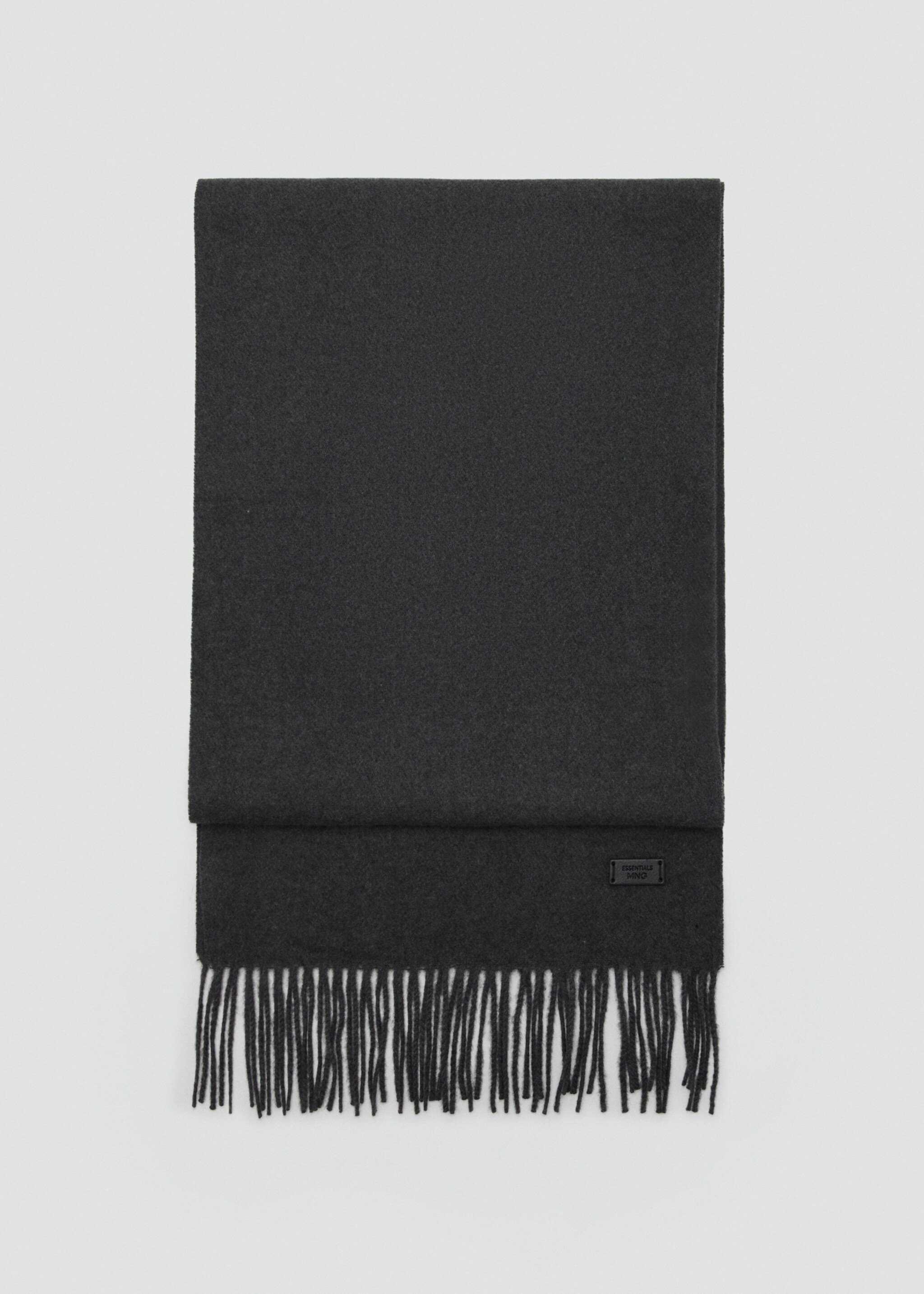 Plain fringed scarf - Article without model, Grey. Ref: 17086732-00.