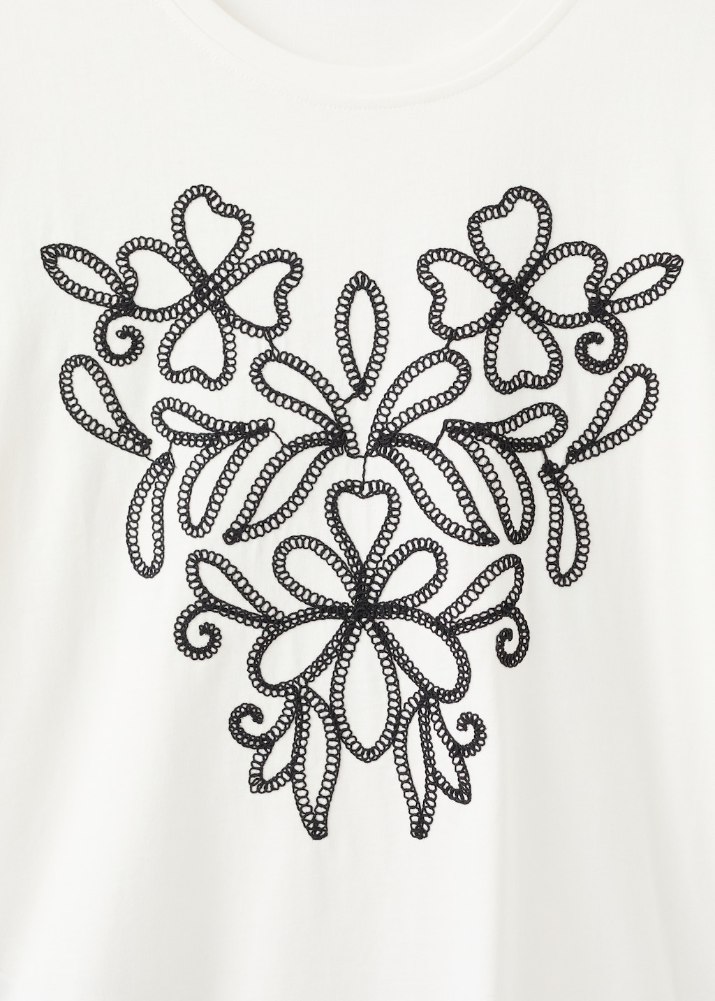 専用ページ♡ Floral-embroidered cotton t-shirt - Women | MANGO Japan