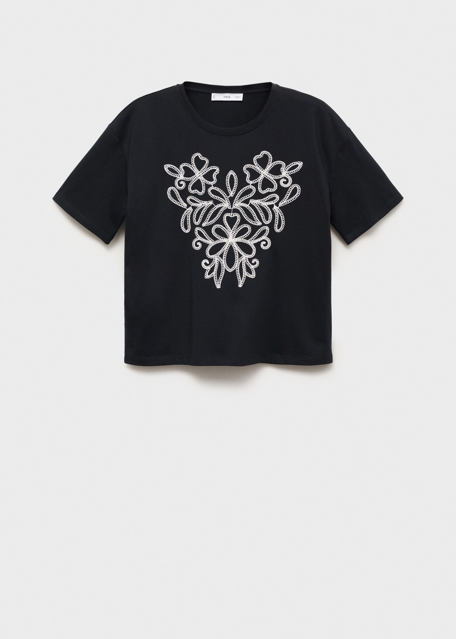 Floral-embroidered cotton t-shirt - Article without model
