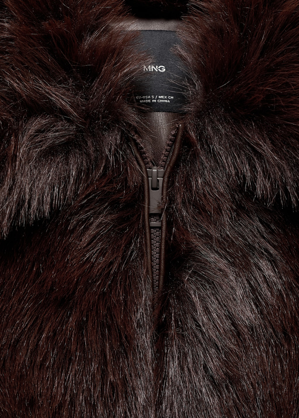 Fur-effect jacket with zip