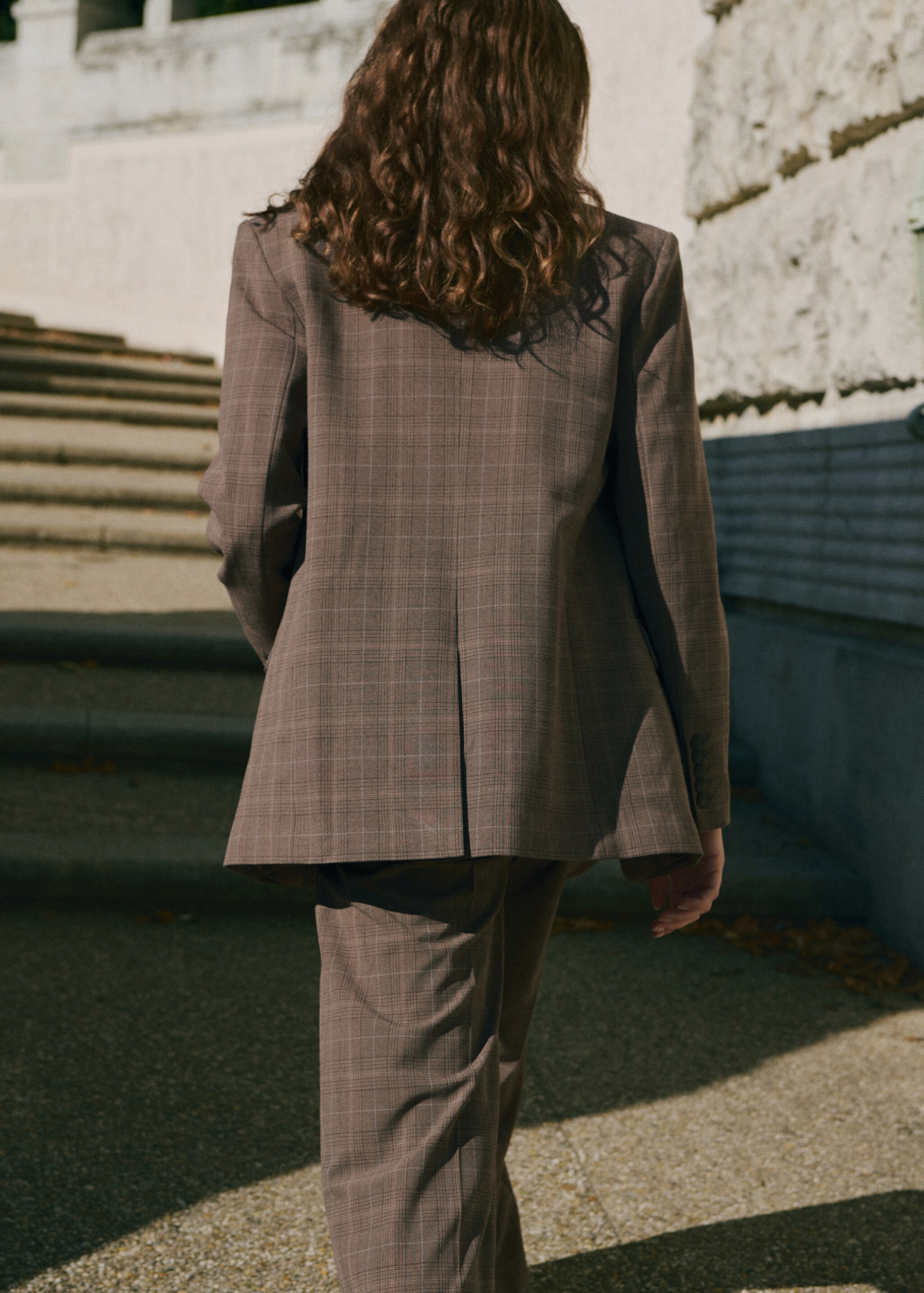 Check suit jacket - Reverse of the article, Medium Brown. Ref: 17086742-00.