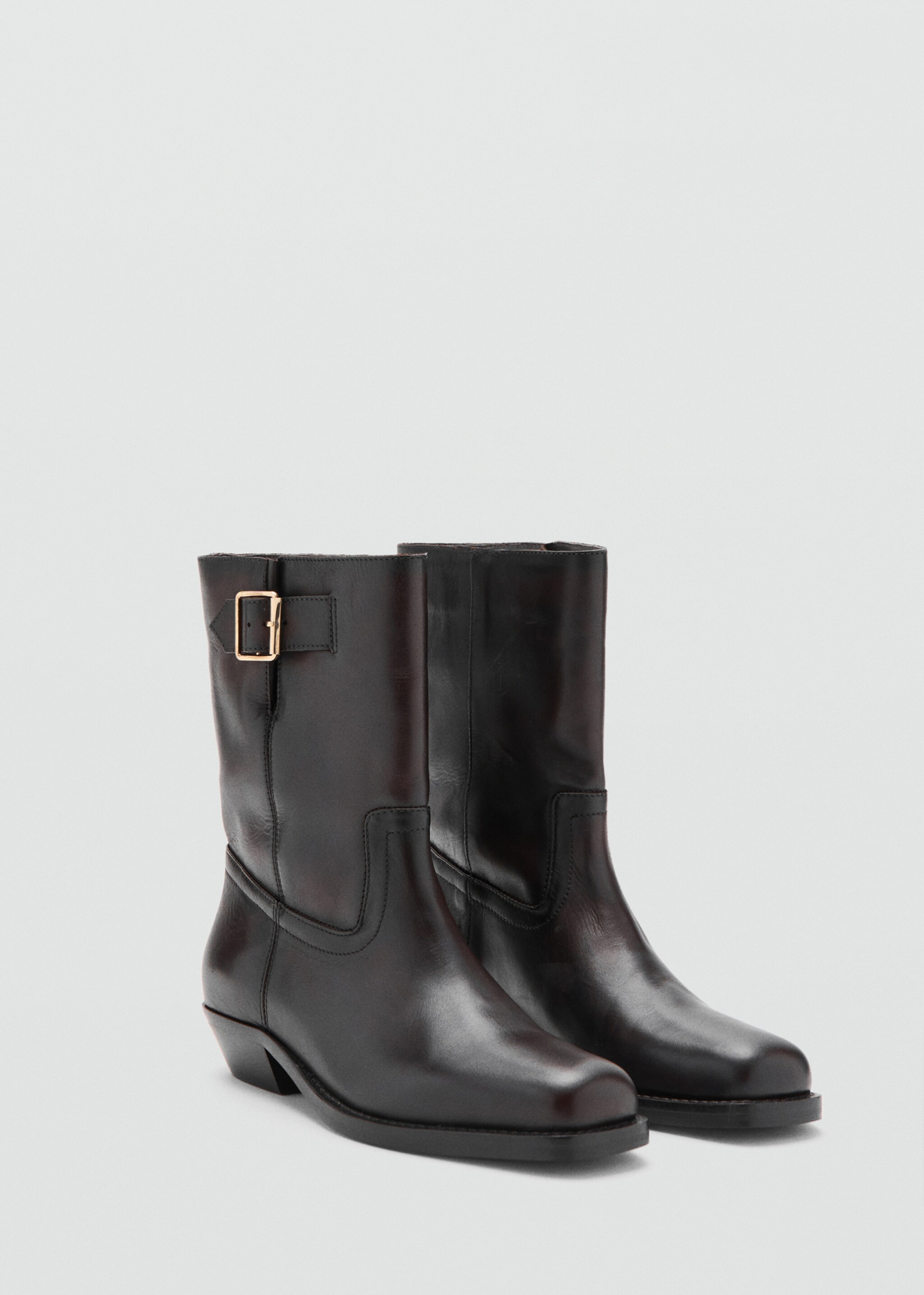 Buckle ankle boots - Medium plane, Chocolate. Ref: 17086744-00.