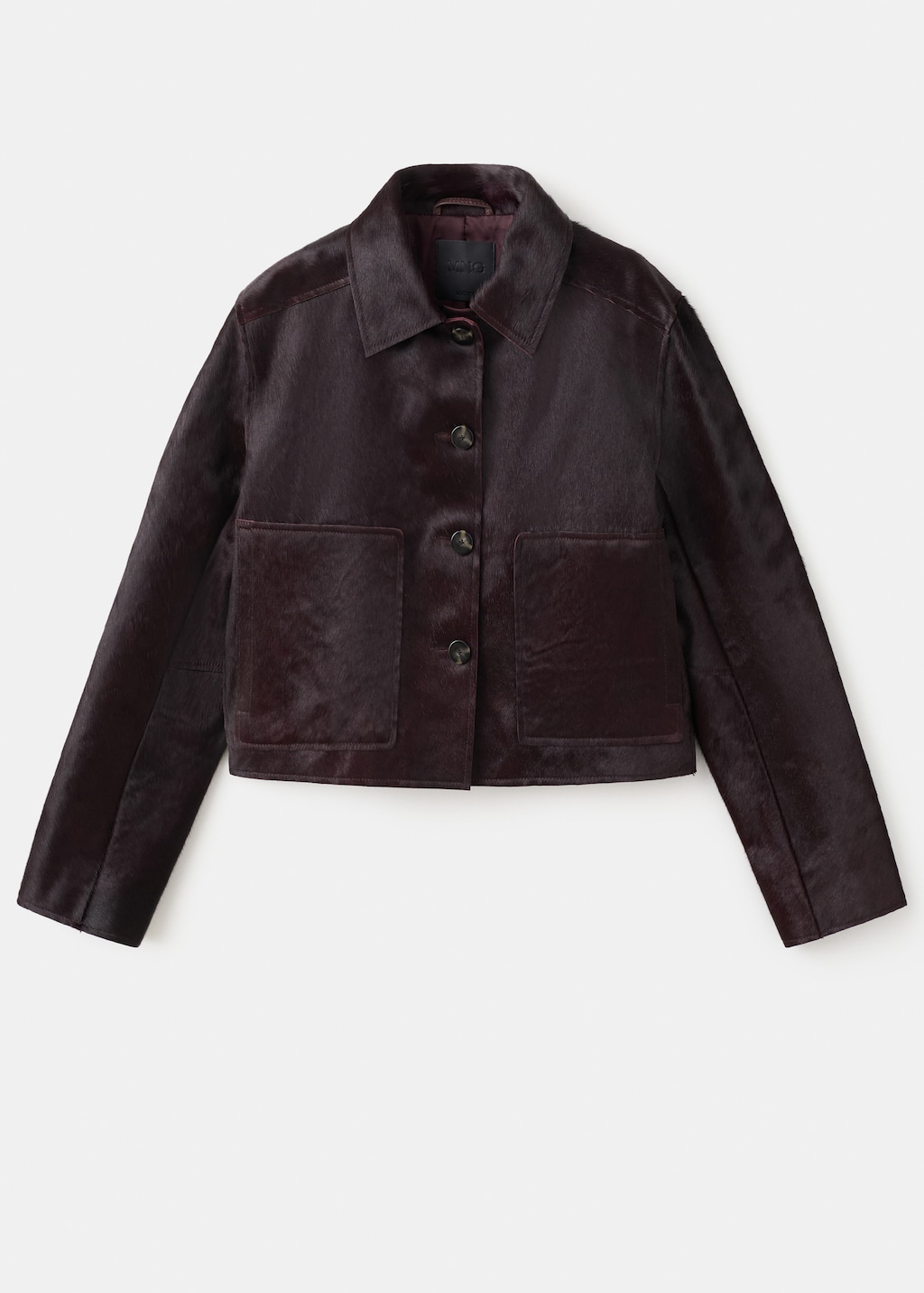 Leather jacket with fur pockets