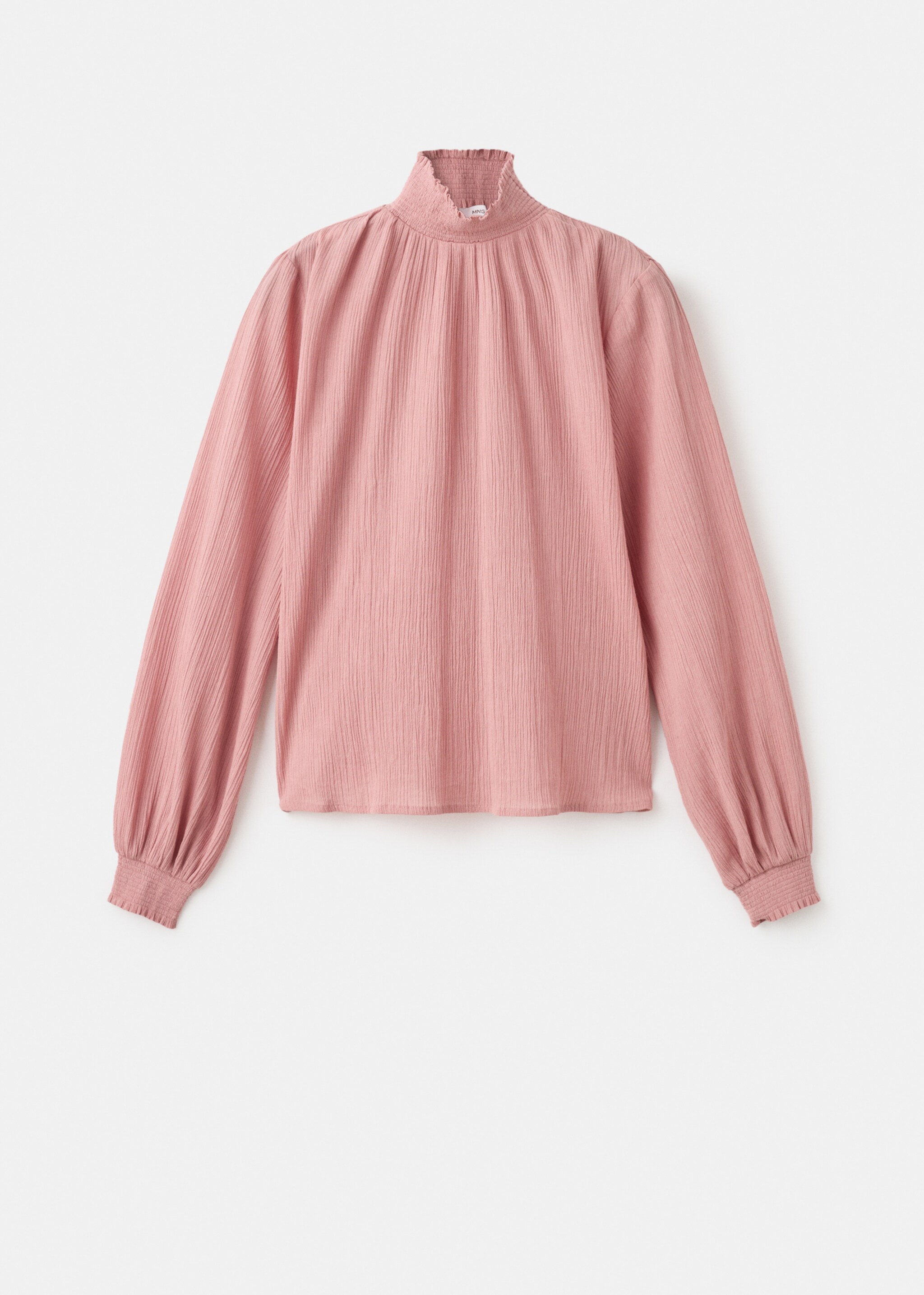 Blusa de gola alta com rufo - Artigo sem modelo, Roxo-claro. Ref: 17087125-00.