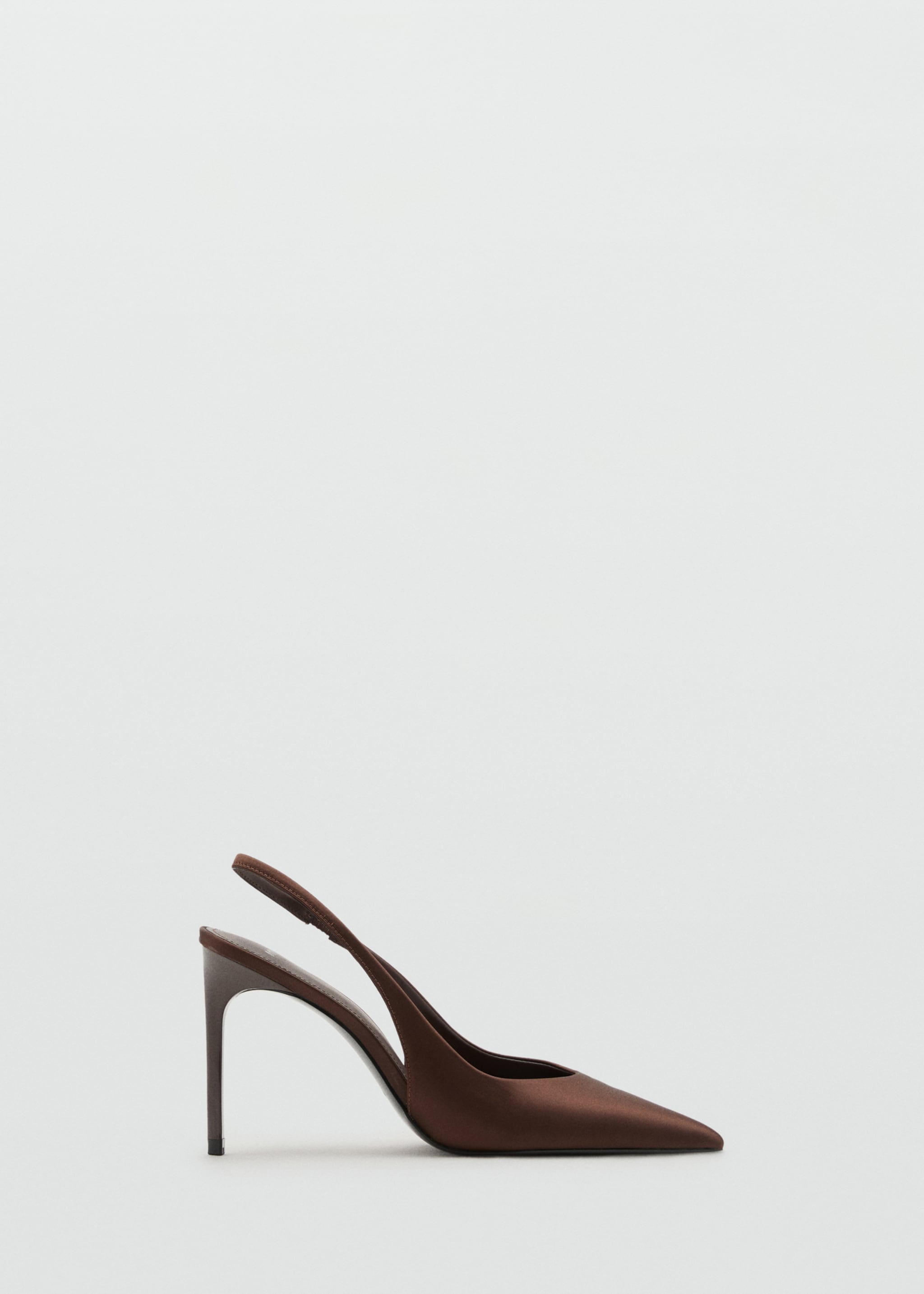 Satin court shoes - Article without model, Chocolate. Ref: 17087126-00.