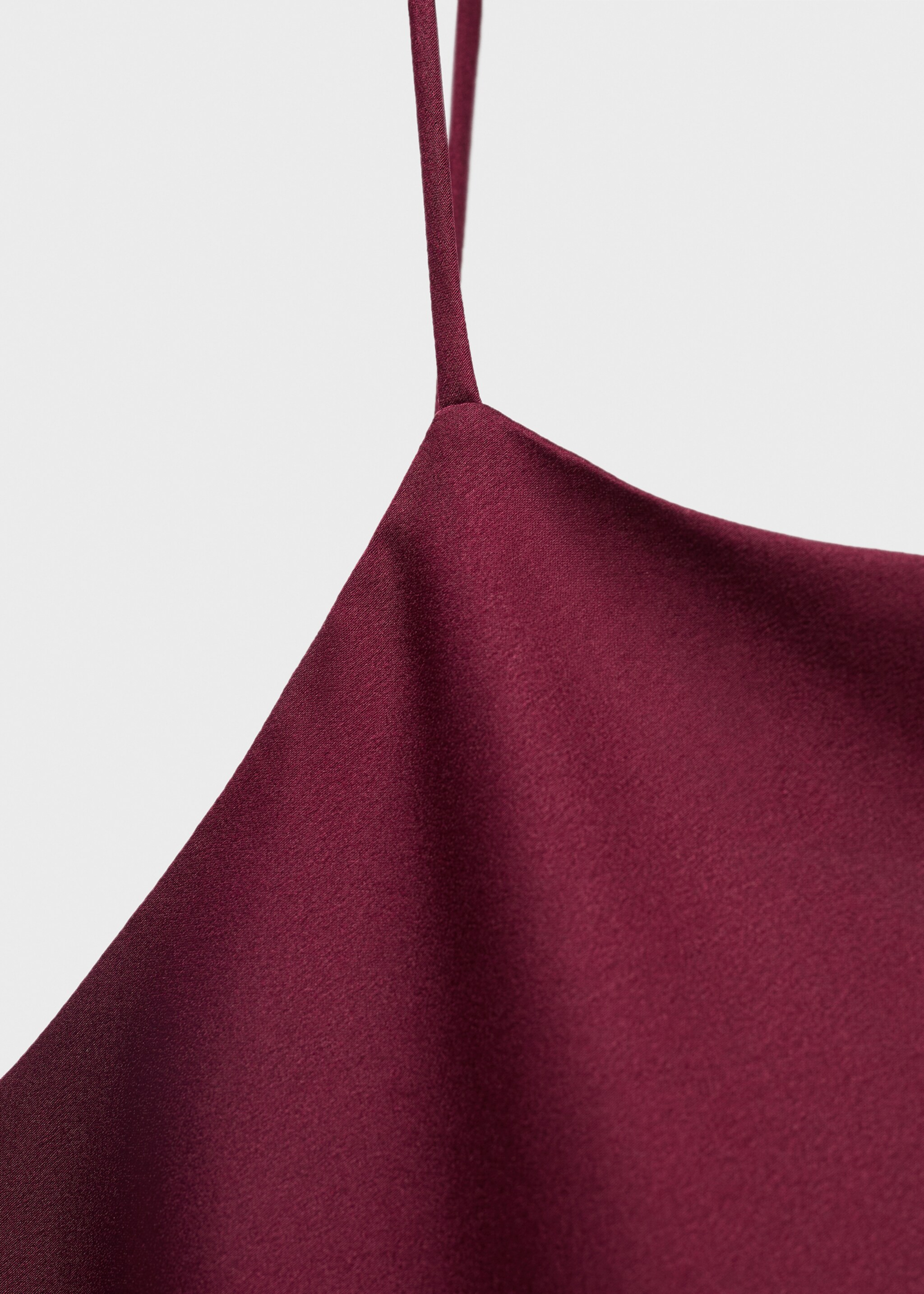 Satin midi-nightdress - Details of the article 8, Red. Ref: 17087127-00.