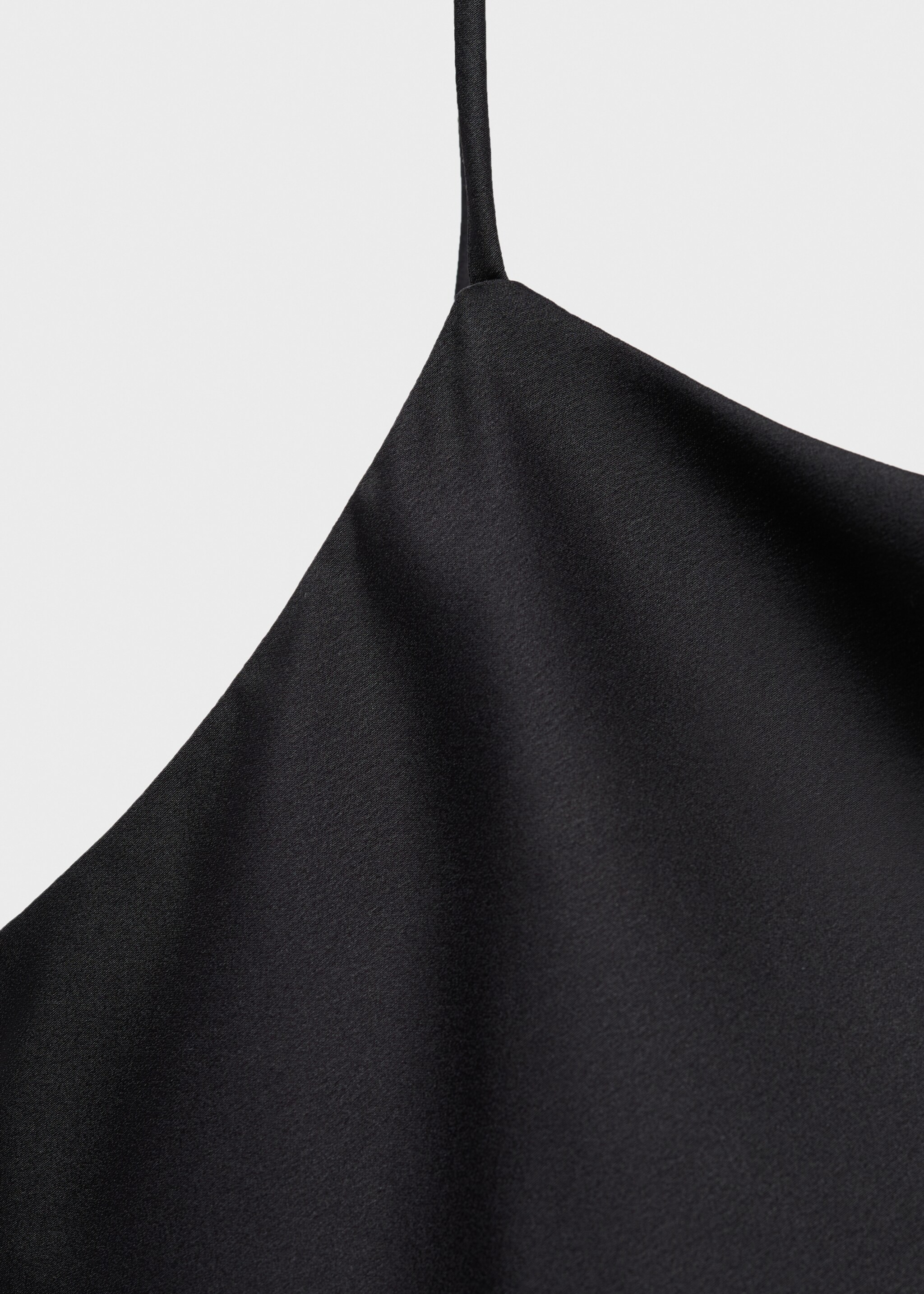 Satin midi-nightdress - Details of the article 8, Charcoal. Ref: 17087127-00.