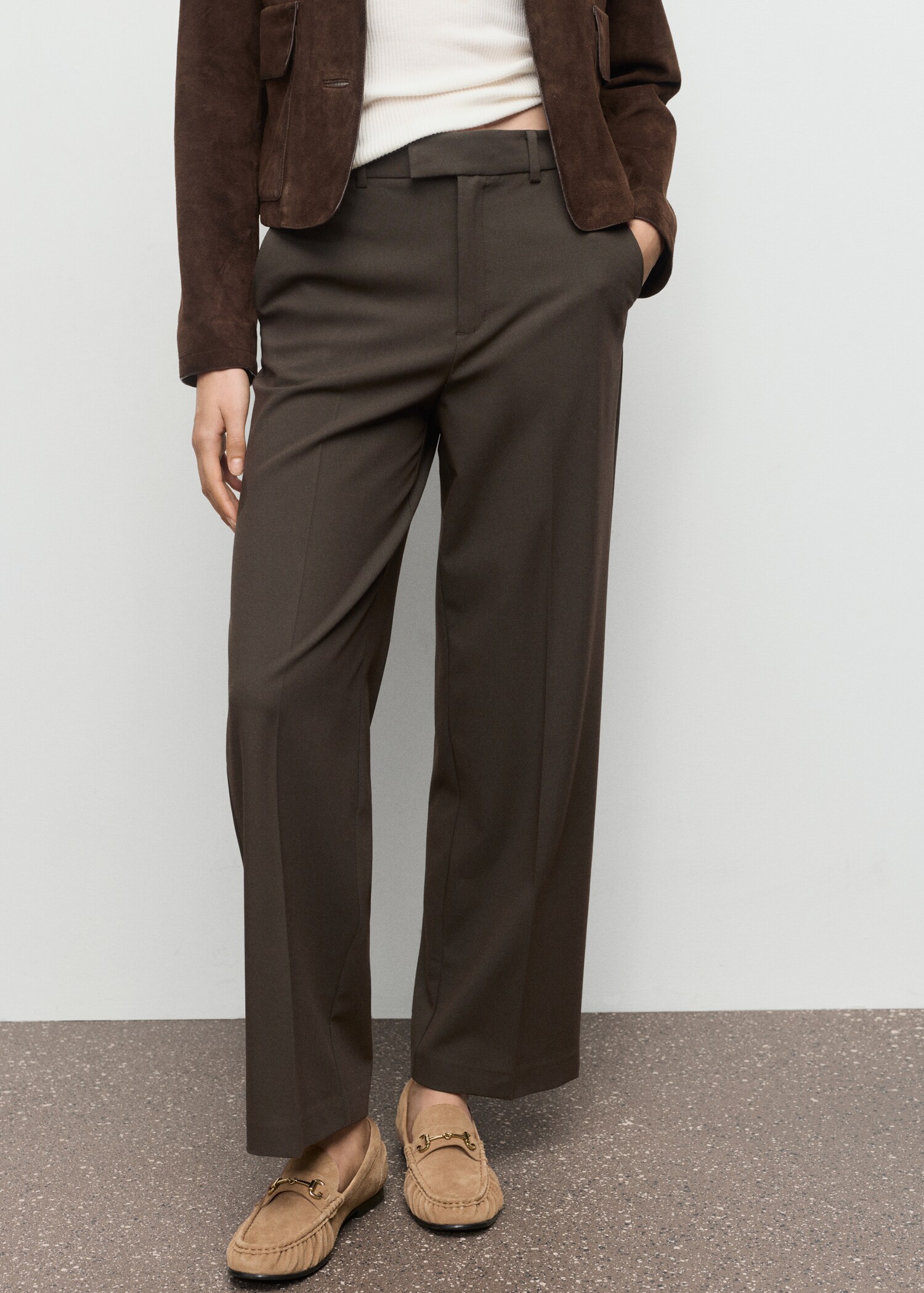 Mid-rise cropped straight-leg trousers - Medium plane