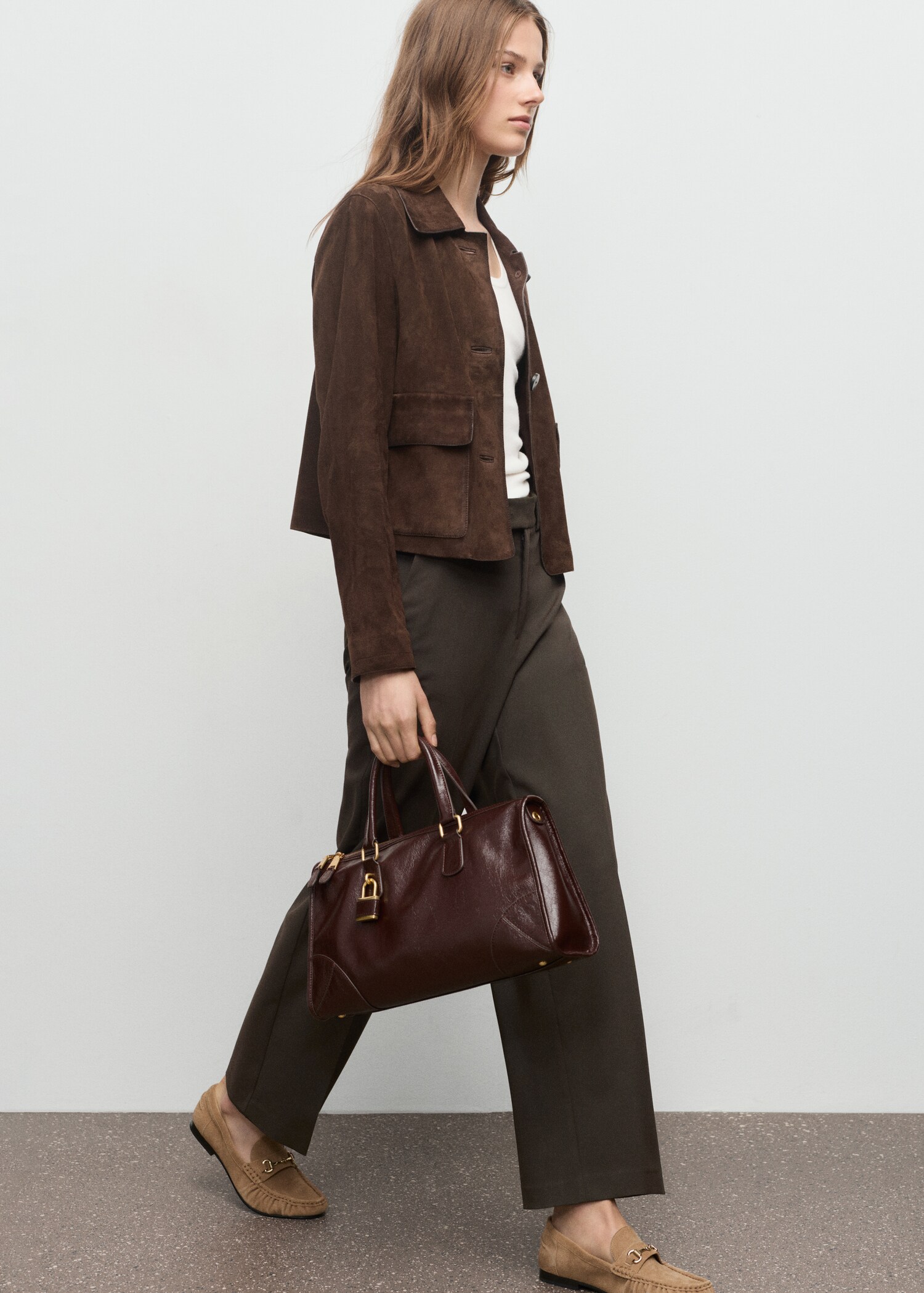 Mid-rise cropped straight-leg trousers - Details of the article 2