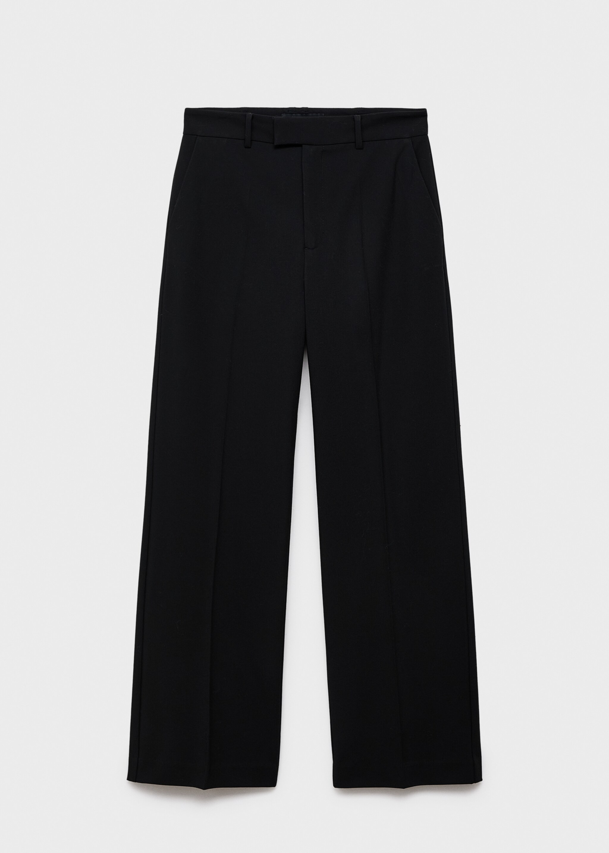 Mid-rise cropped straight-leg trousers - Article without model, Black. Ref: 17087128-00.