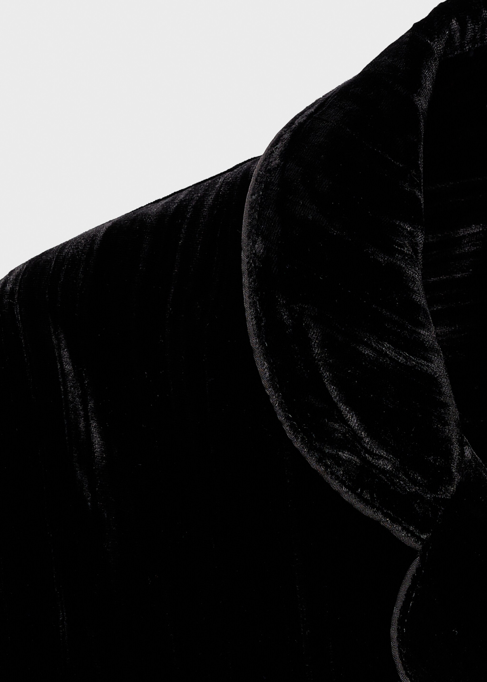 Silk velvet shirt - Details of the article 8, Grey. Ref: 17087129-00.