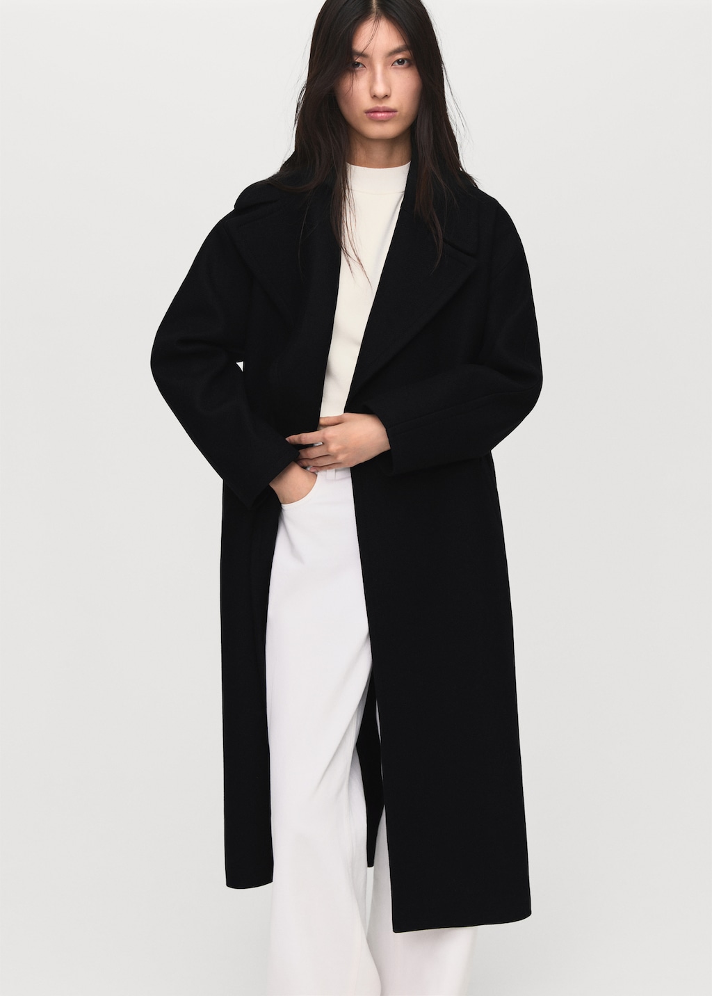 Mango Manteco wool coat with belt