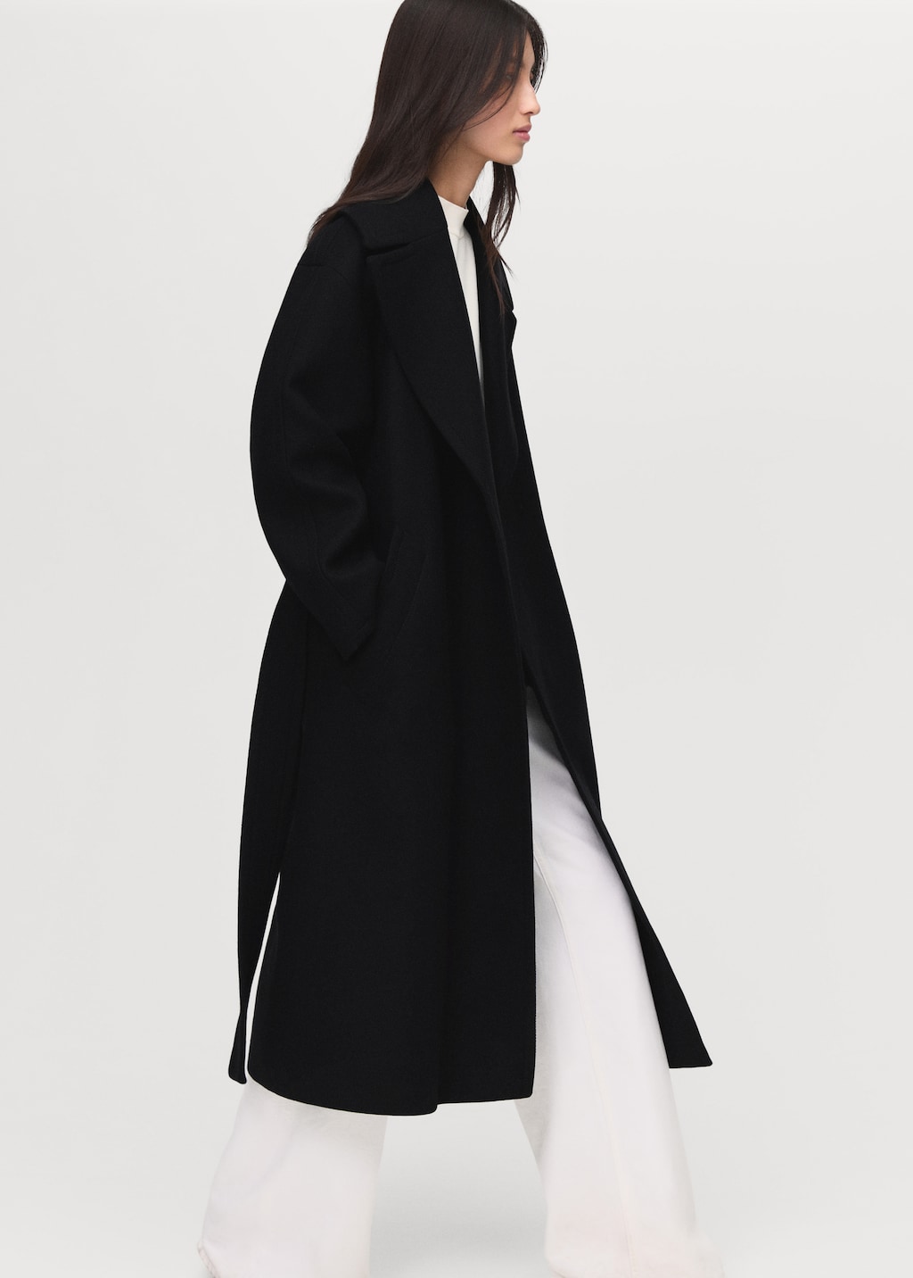 Manteco wool coat with belt - Women | MANGO USA